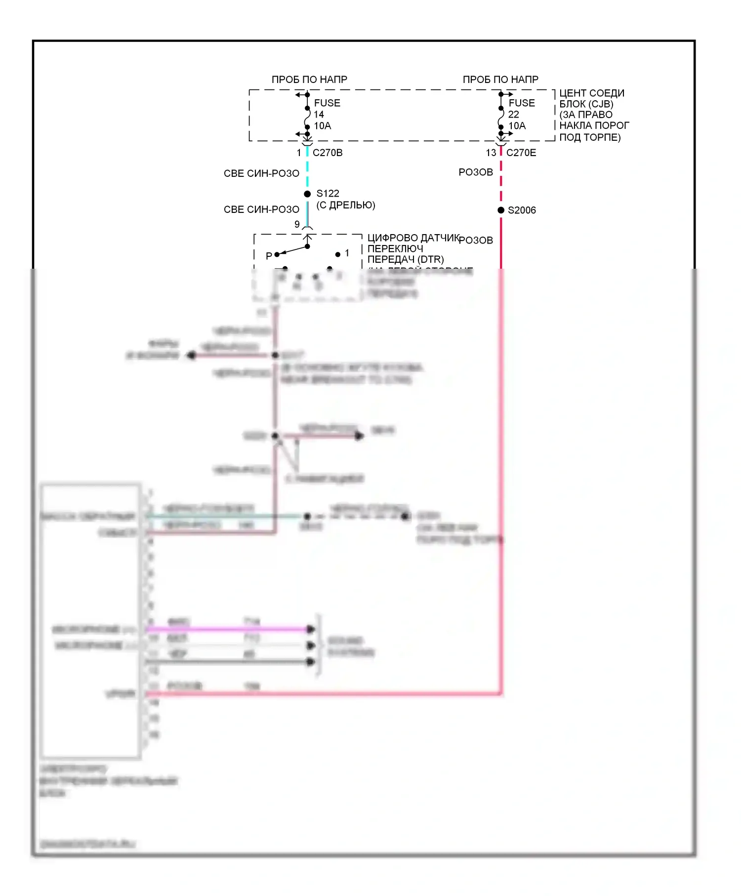 Управление зеркалами заднего вида — Электросхема электронного дневного/ночного зеркала — Электросхема электронного дневного/ночного зеркала. Lincoln Navigator II (2002-2006)