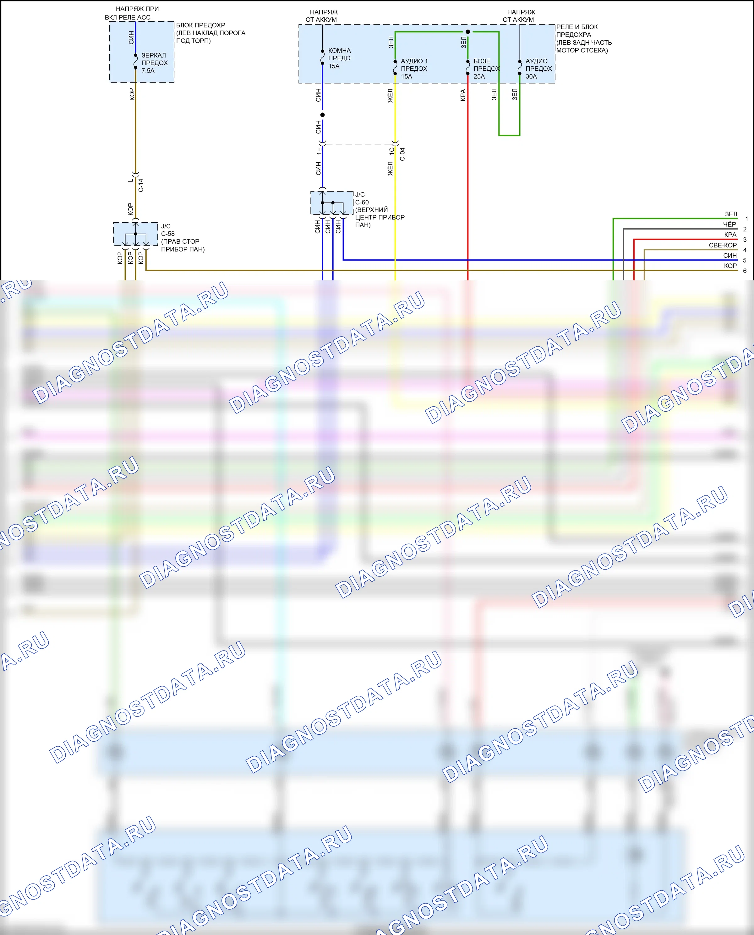 Магнитола — Электросхема магнитолы, с 24-контактными контактами — Электросхема магнитолы, с 24-контактными контактами (2 из 4). Mazda CX-5 II (2017-2022)