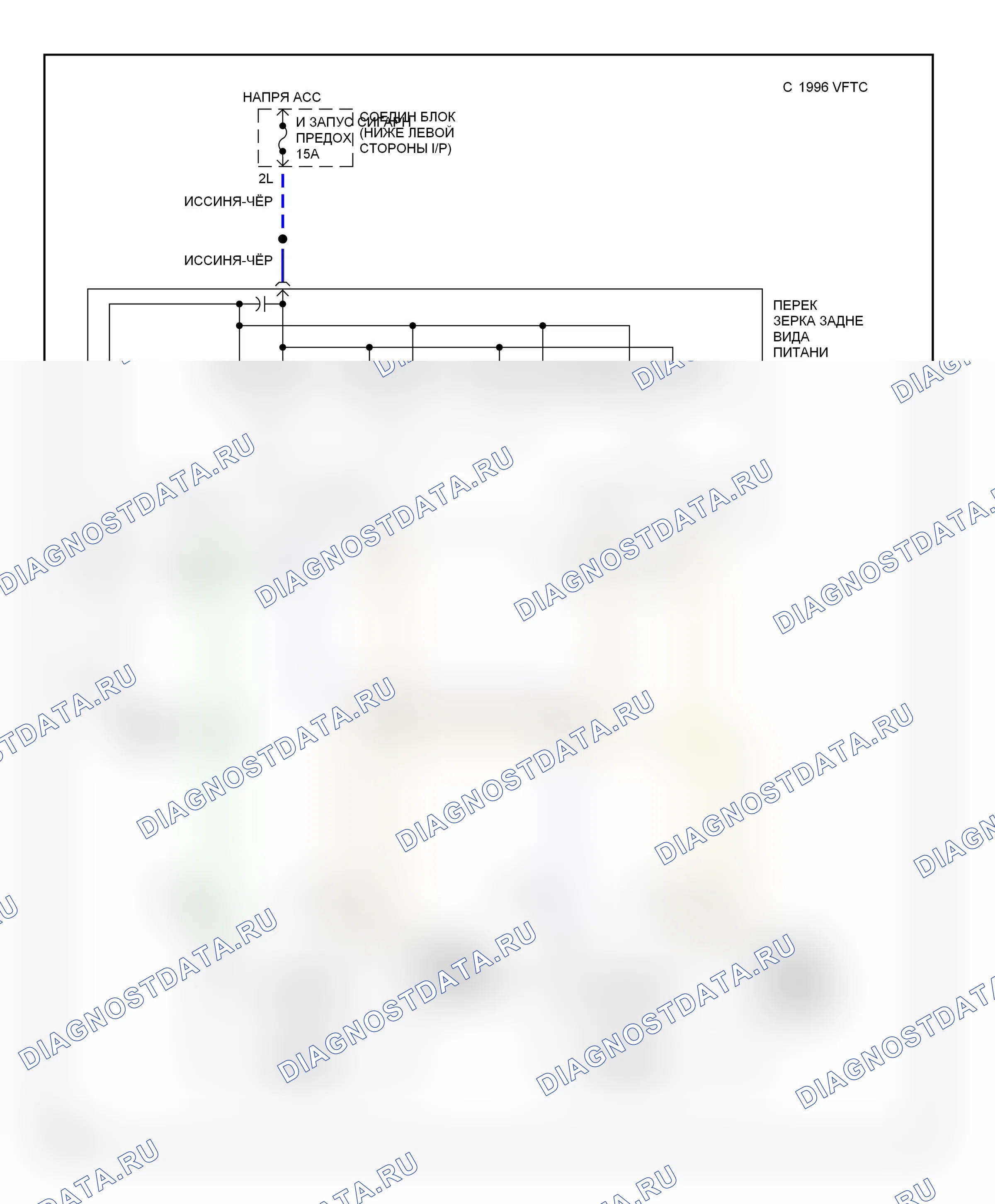 Управление зеркалами заднего вида — Электросхема электрозеркала — Электросхема электрозеркала. Mazda MPV V (1986-1991)