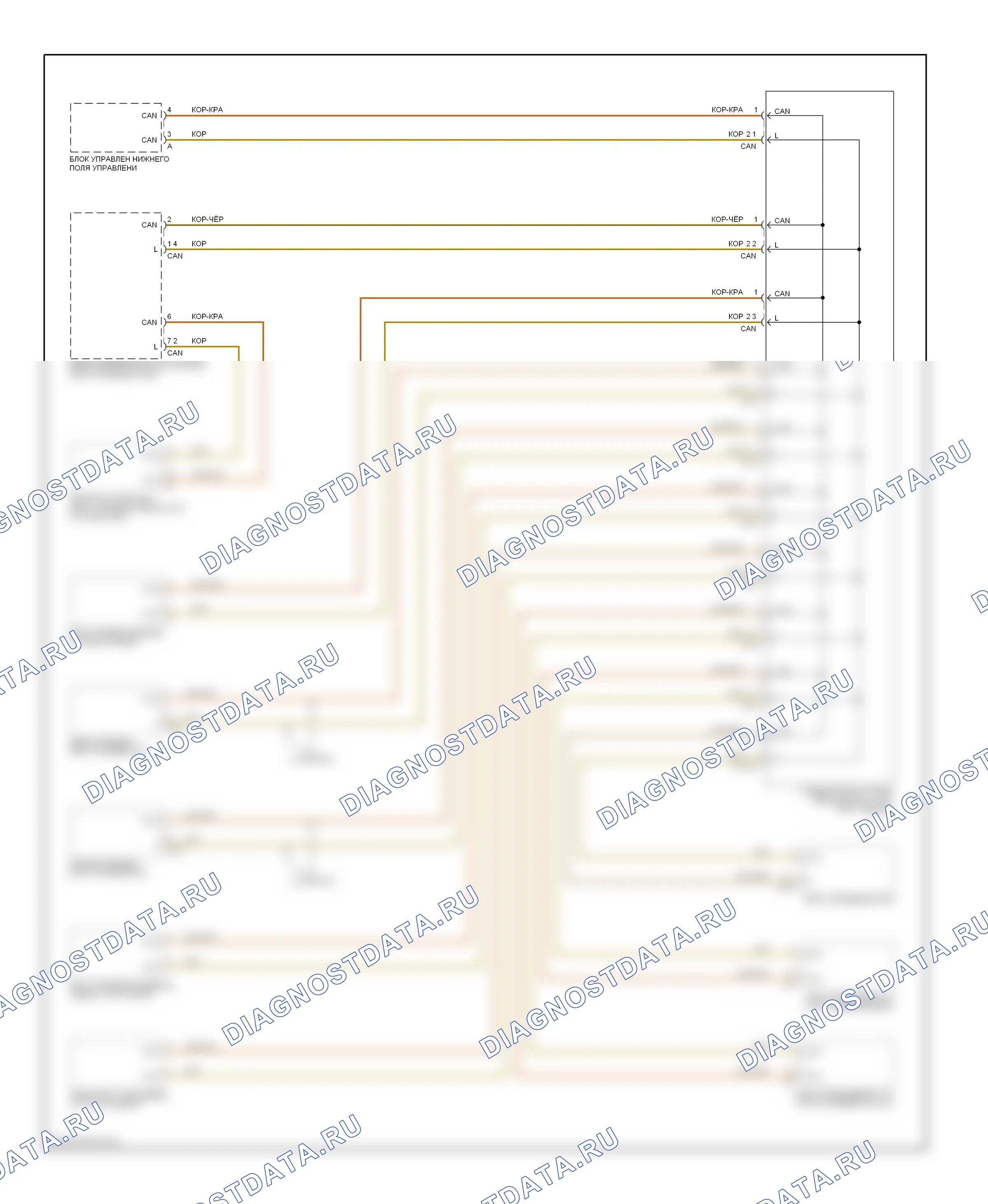 Can шина — Электросхема шины высокого/низкого уровня — Электросхема шины высокого/низкого уровня. Mercedes-Benz E-класс W210/S210 рестайлинг (1999-2003)