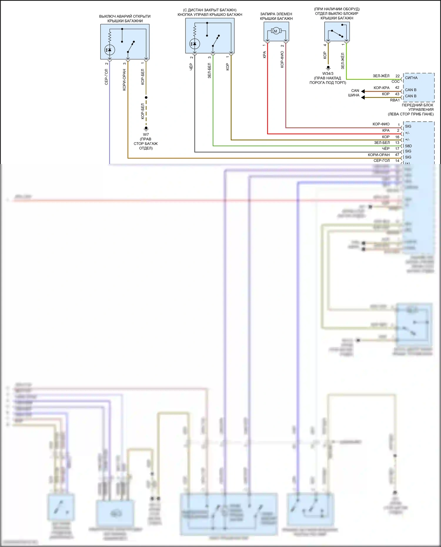 Багажник, задняя дверь, лючок топливного бака — Электропривод багажника электросхема, купе — Электропривод багажника электросхема, купе (2 из 2). Mercedes-Benz E-класс All-Terrain S213 рестайлинг (2020-2024)