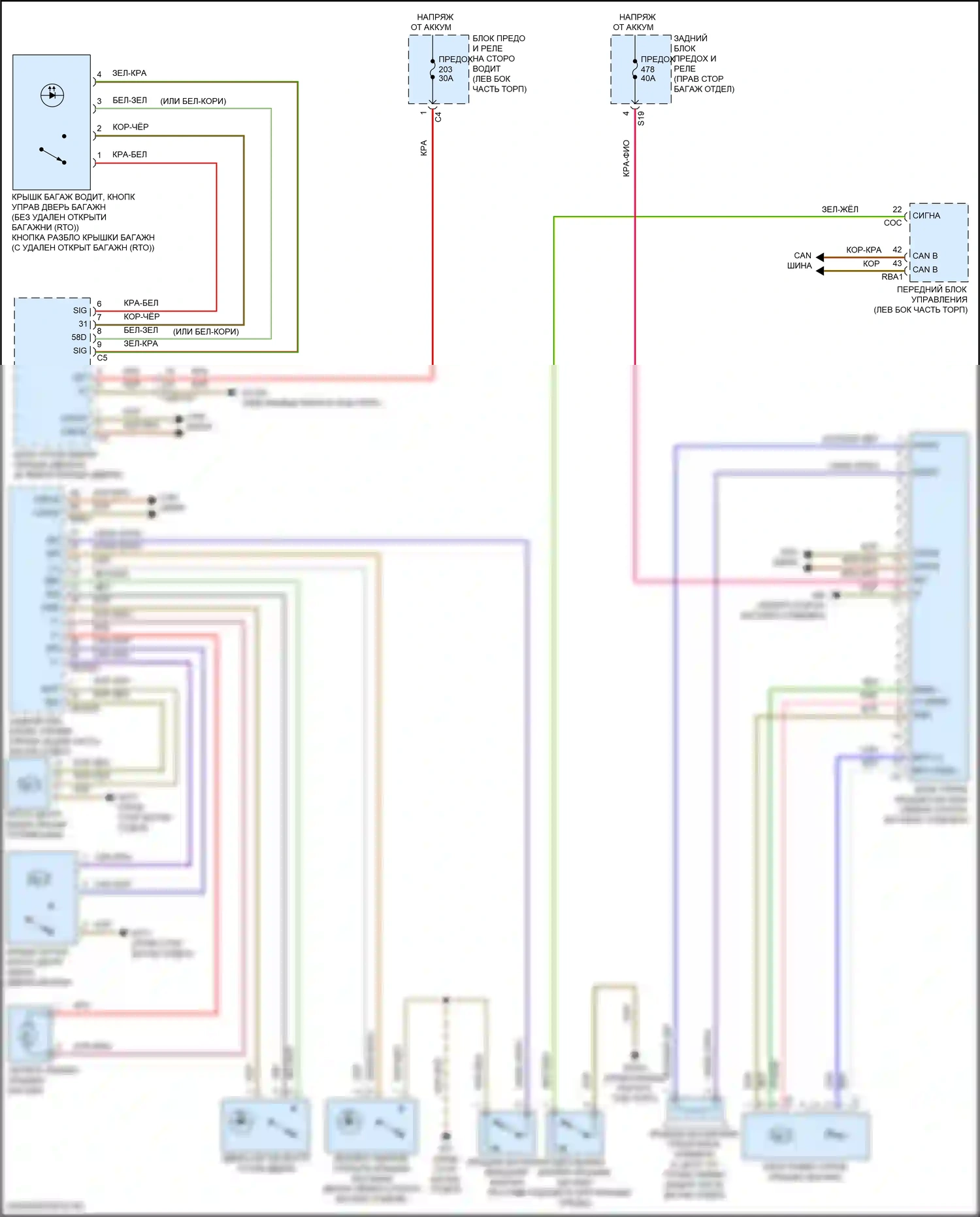 Багажник, задняя дверь, лючок топливного бака — Электропривод багажника электросхема, седан — Электропривод багажника электросхема, седан. Mercedes-Benz E-класс All-Terrain S213 рестайлинг (2020-2024)