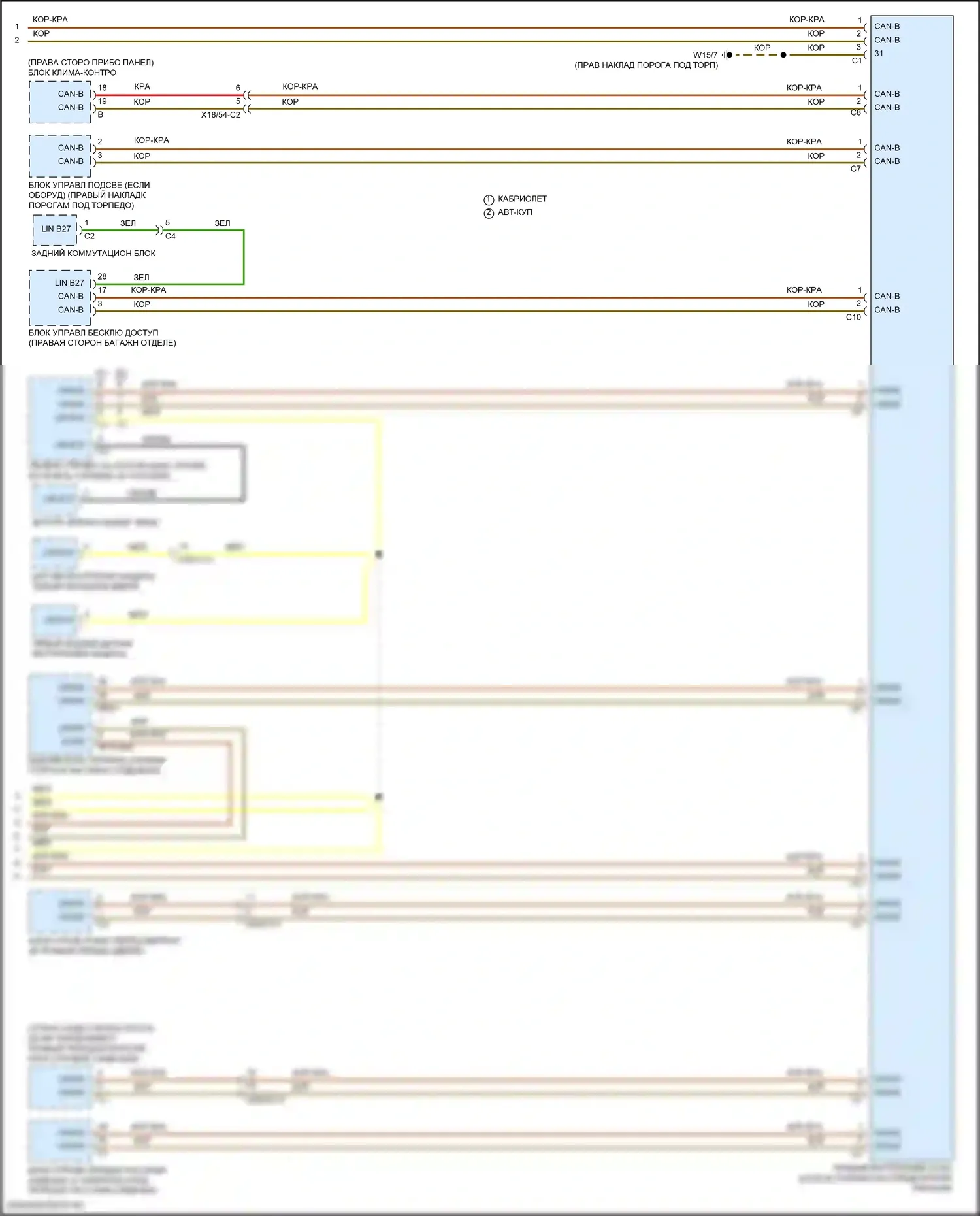 Can шина — Электросхема шины высокого/низкого уровня, кабриолет — Электросхема шины высокого/низкого уровня, кабриолет (6 из 6). Mercedes-Benz E-класс All-Terrain S213 рестайлинг (2020-2024)