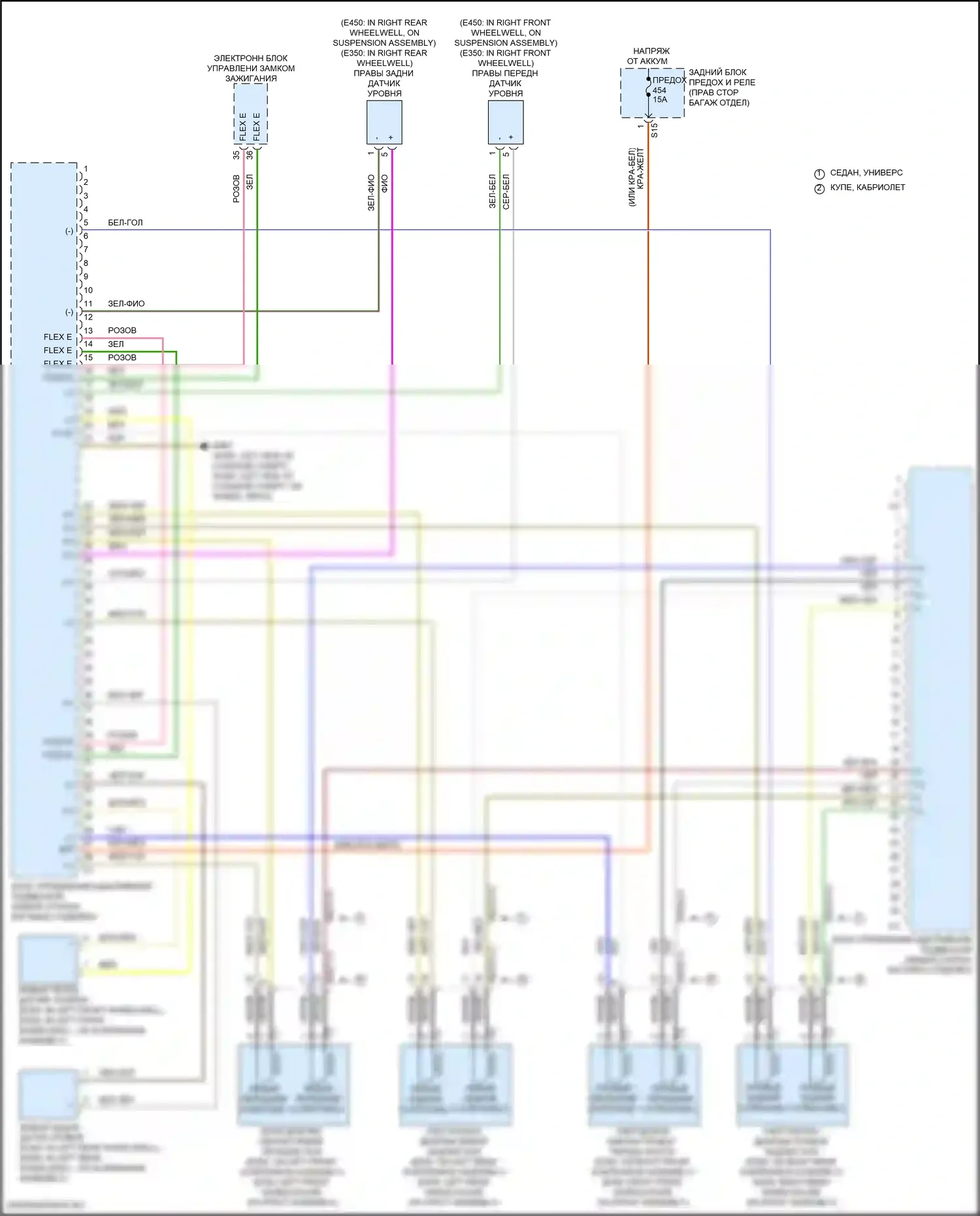 Электронная подвеска — Электросхема управления электронными амортизаторами — Электросхема управления электронными амортизаторами. Mercedes-Benz E-класс All-Terrain S213 рестайлинг (2020-2024)