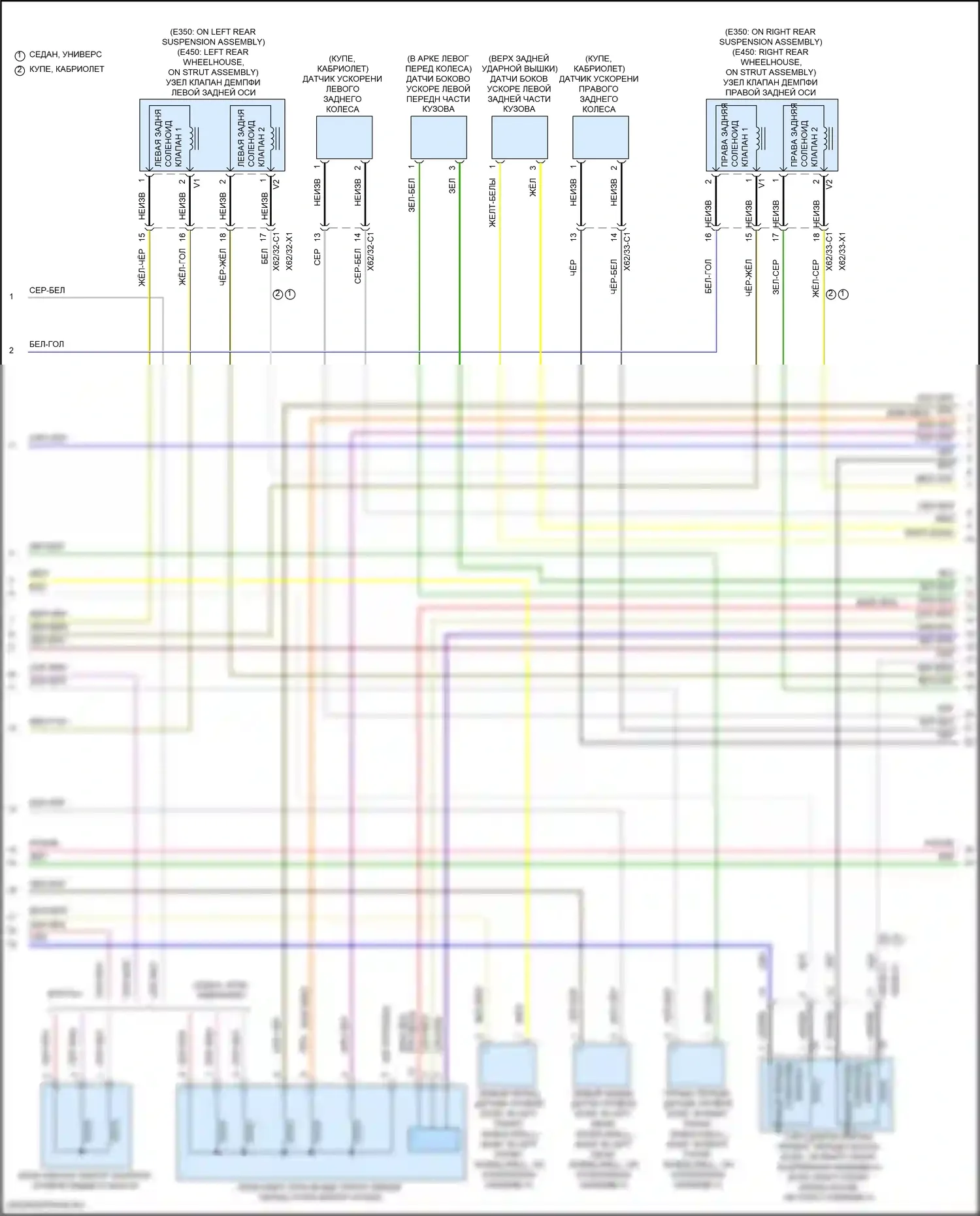 Электронная подвеска — Электросхема управления воздушным телом — Электросхема управления воздушным телом (2 из 3). Mercedes-Benz E-класс All-Terrain S213 рестайлинг (2020-2024)