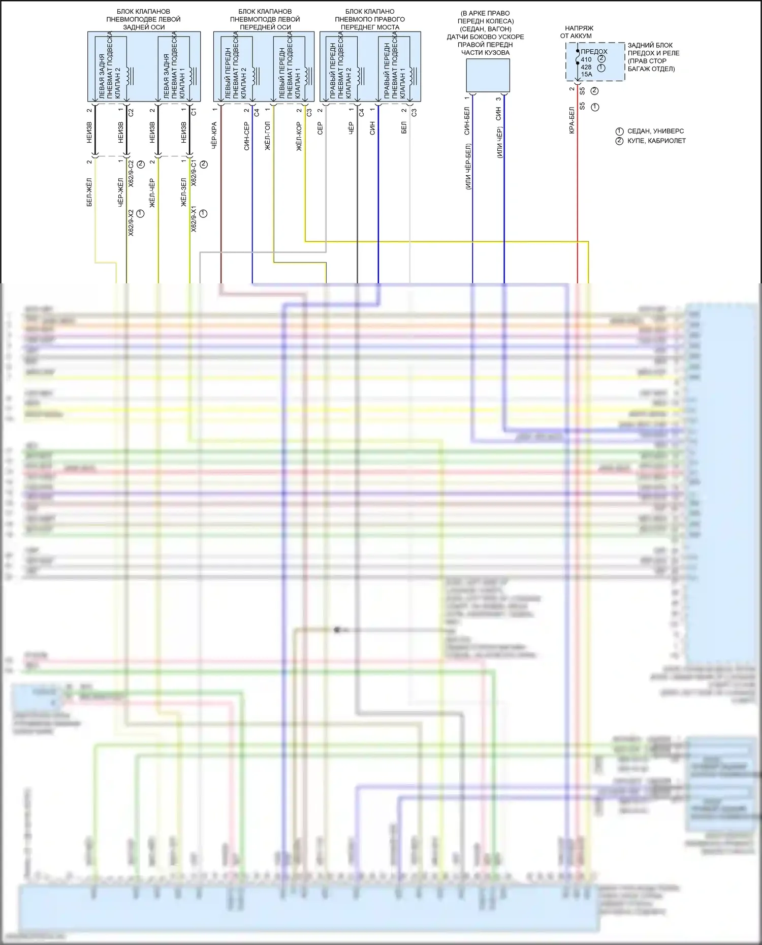 Электронная подвеска — Электросхема управления воздушным телом — Электросхема управления воздушным телом (3 из 3). Mercedes-Benz E-класс All-Terrain S213 рестайлинг (2020-2024)