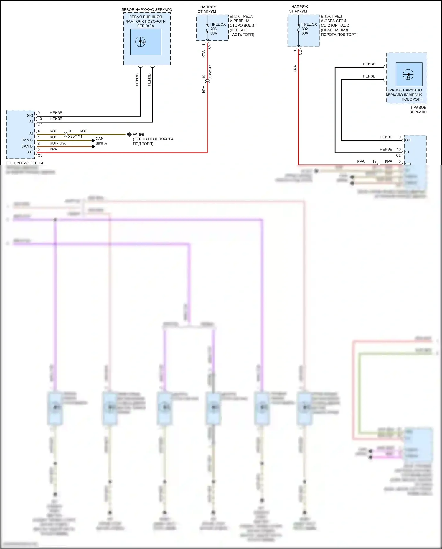 Фары и фонари — Электросхема фар и фонарей, вагон — Электросхема фар и фонарей, вагон (2 из 3). Mercedes-Benz E-класс All-Terrain S213 рестайлинг (2020-2024)
