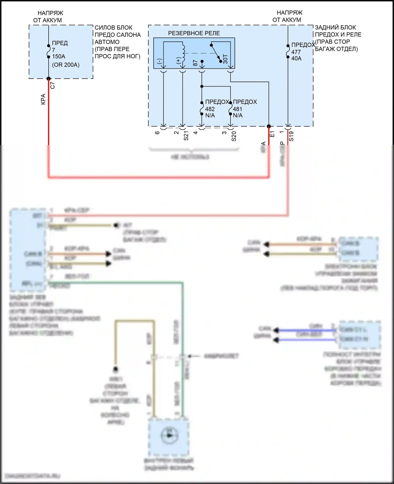 Фары и фонари — Электросхема фонарей заднего хода, купе — Электросхема фонарей заднего хода, купе. Mercedes-Benz E-класс All-Terrain S213 рестайлинг (2020-2024)