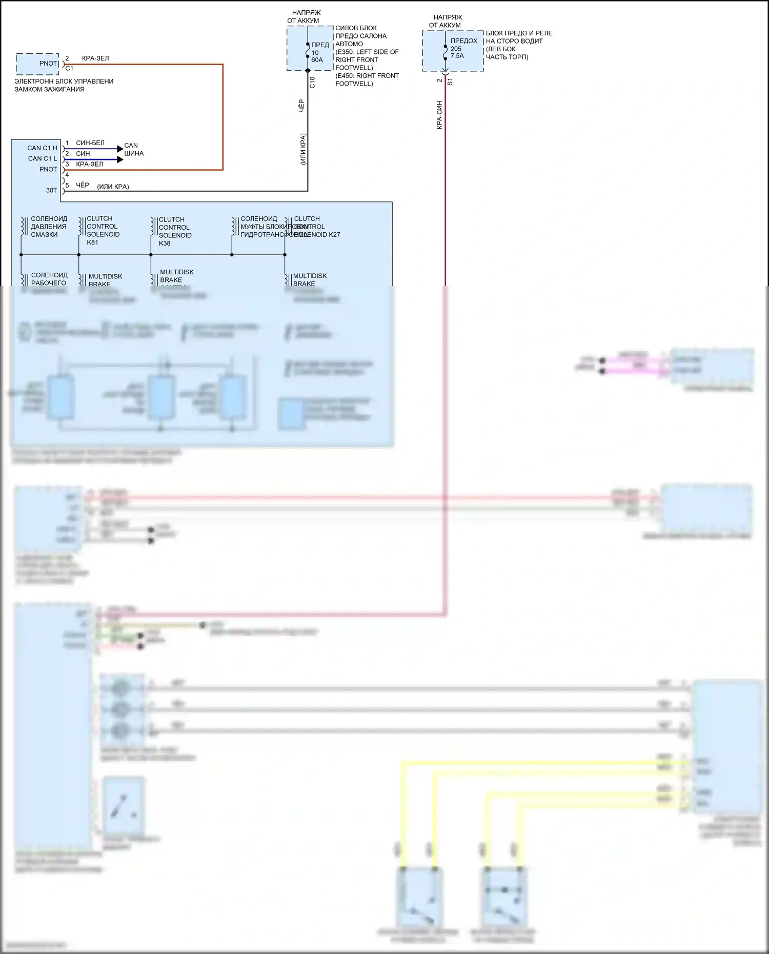 Коробка передач — Электросхема автоматической коробки передач — Электросхема автоматической коробки передач. Mercedes-Benz E-класс All-Terrain S213 рестайлинг (2020-2024)