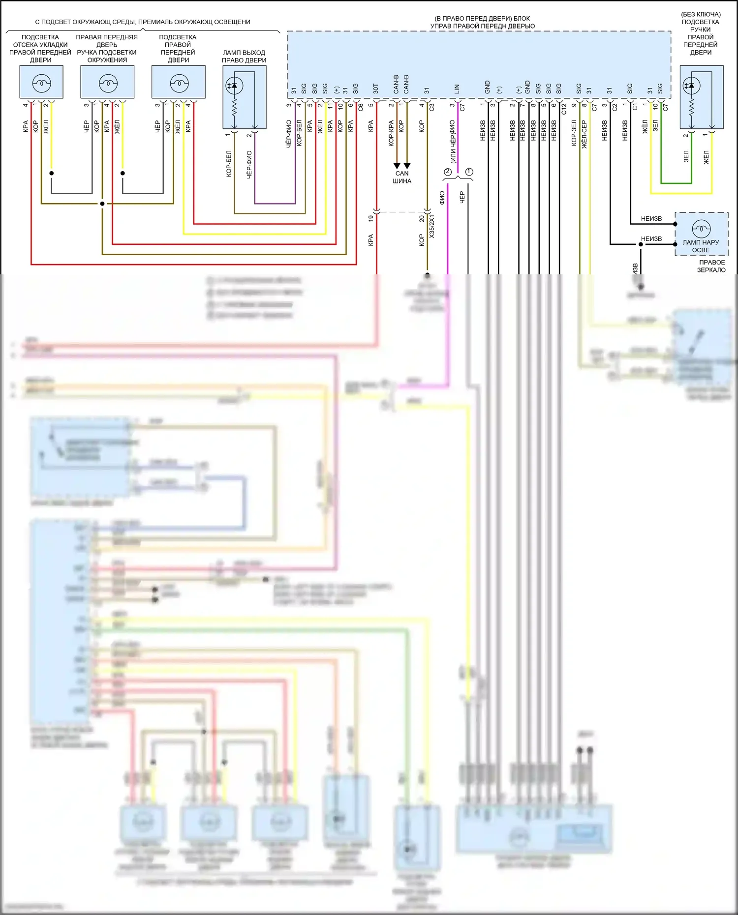 Освещение салона — Электросхема освещения салона — Электросхема освещения салона (6 из 6). Mercedes-Benz E-класс All-Terrain S213 рестайлинг (2020-2024)