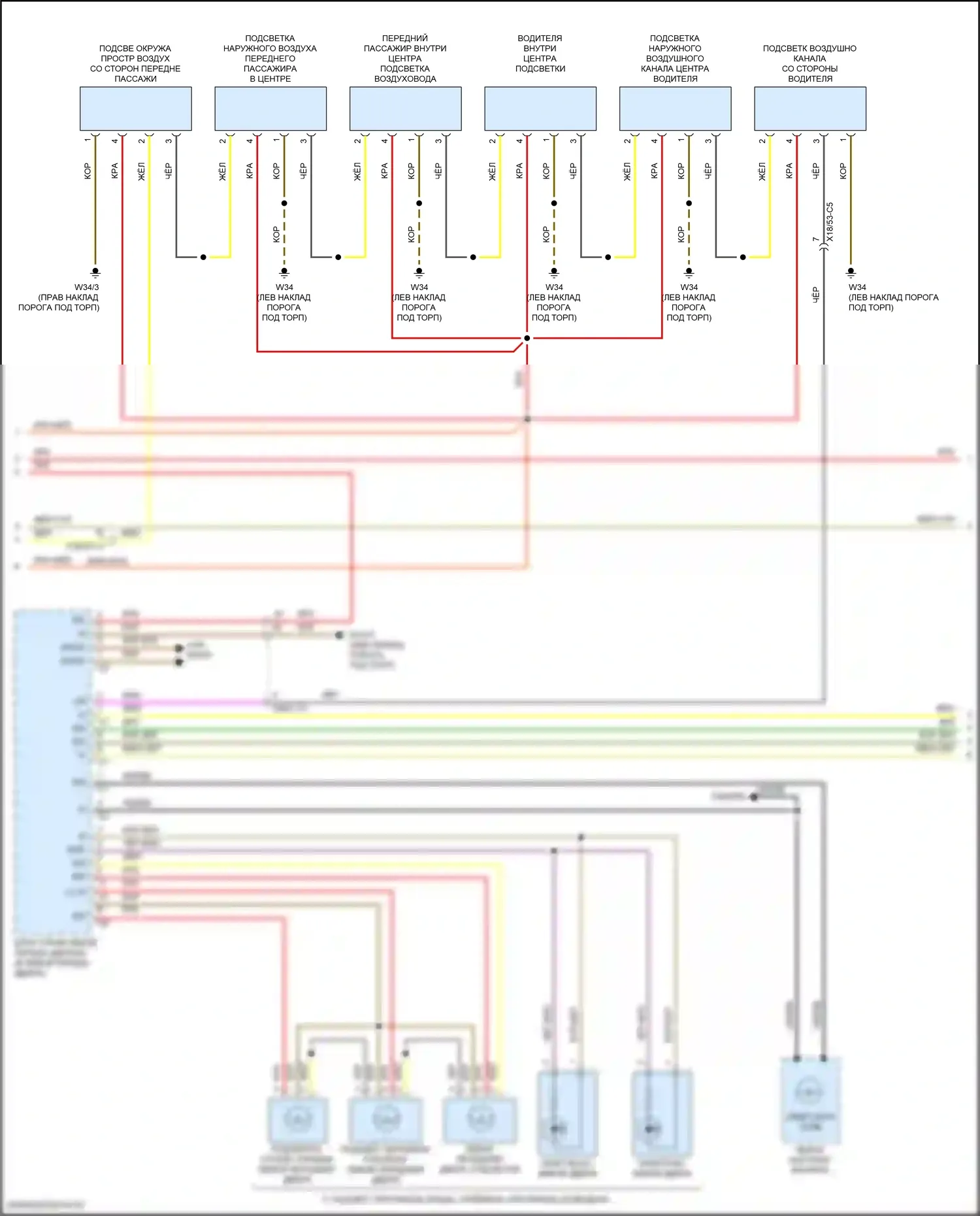 Освещение салона — Электросхема освещения салона, купе — Электросхема освещения салона, купе (5 из 6). Mercedes-Benz E-класс All-Terrain S213 рестайлинг (2020-2024)