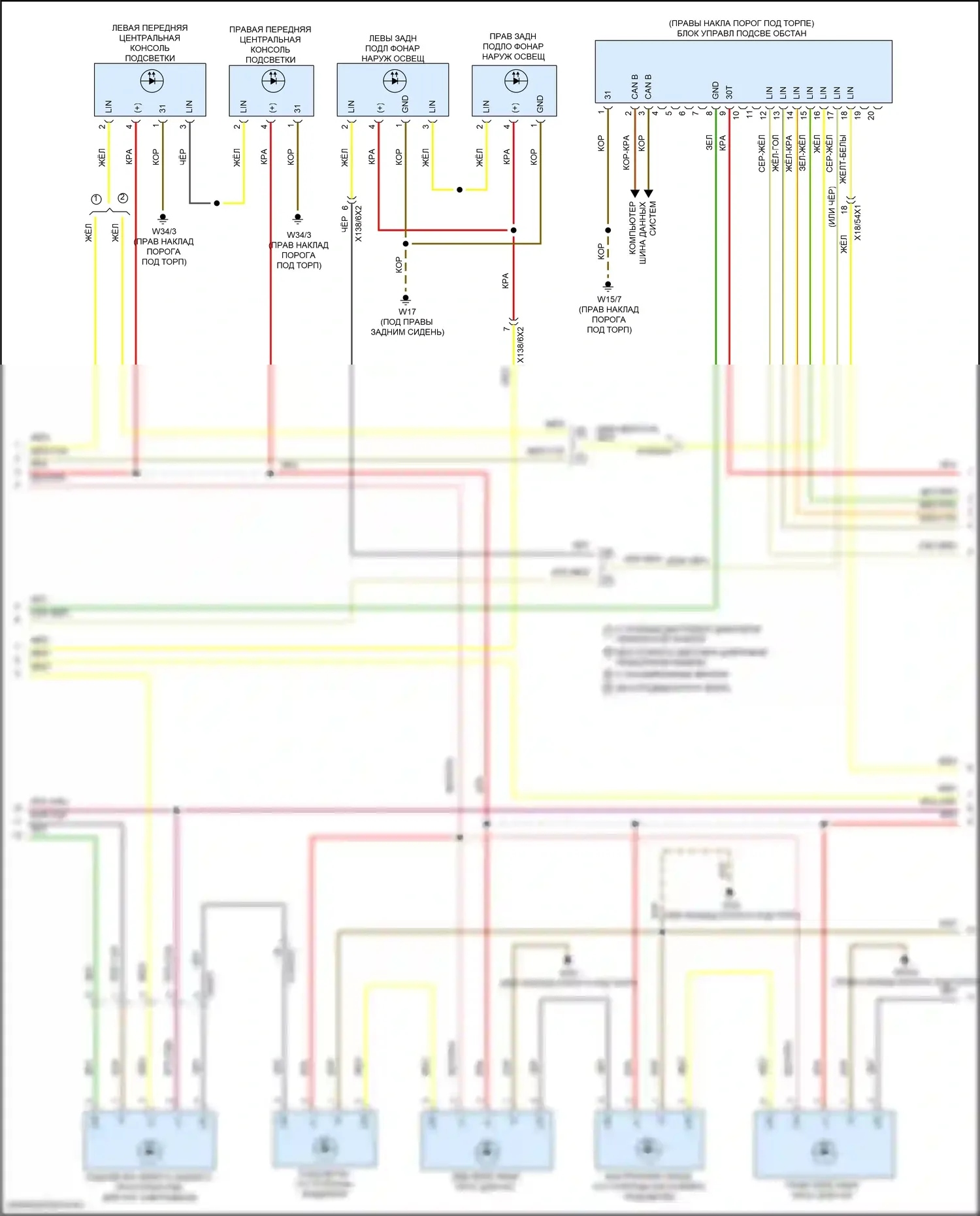 Освещение салона — Электросхема освещения салона, седан — Электросхема освещения салона, седан (3 из 6). Mercedes-Benz E-класс All-Terrain S213 рестайлинг (2020-2024)