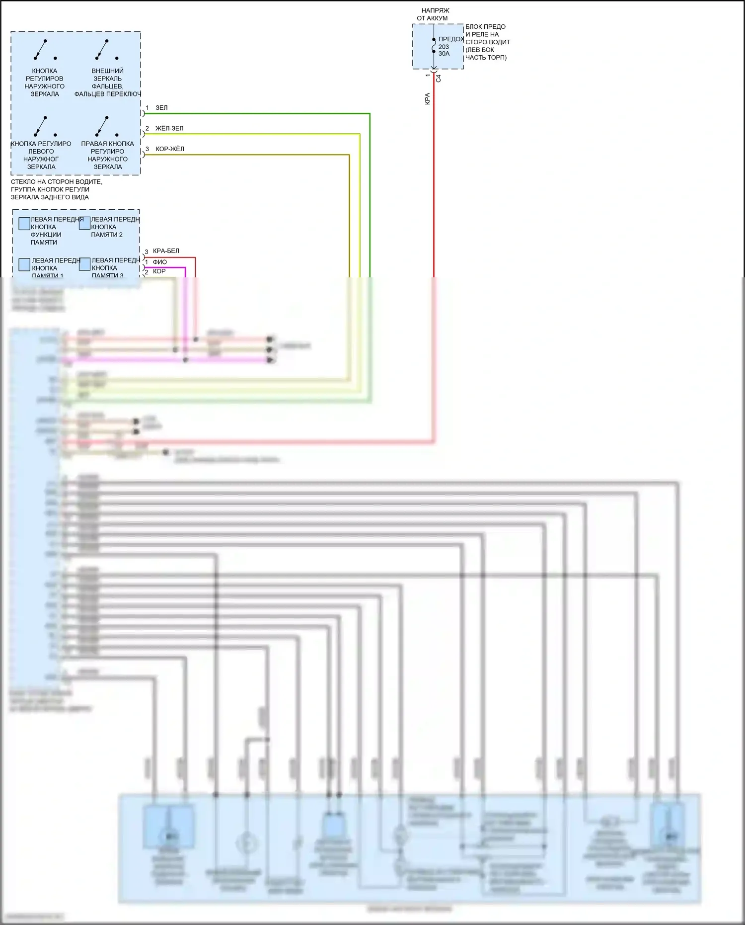 Память — Электросхема памяти зеркал, кабриолет — Электросхема памяти зеркал, кабриолет (1 из 2). Mercedes-Benz E-класс All-Terrain S213 рестайлинг (2020-2024)