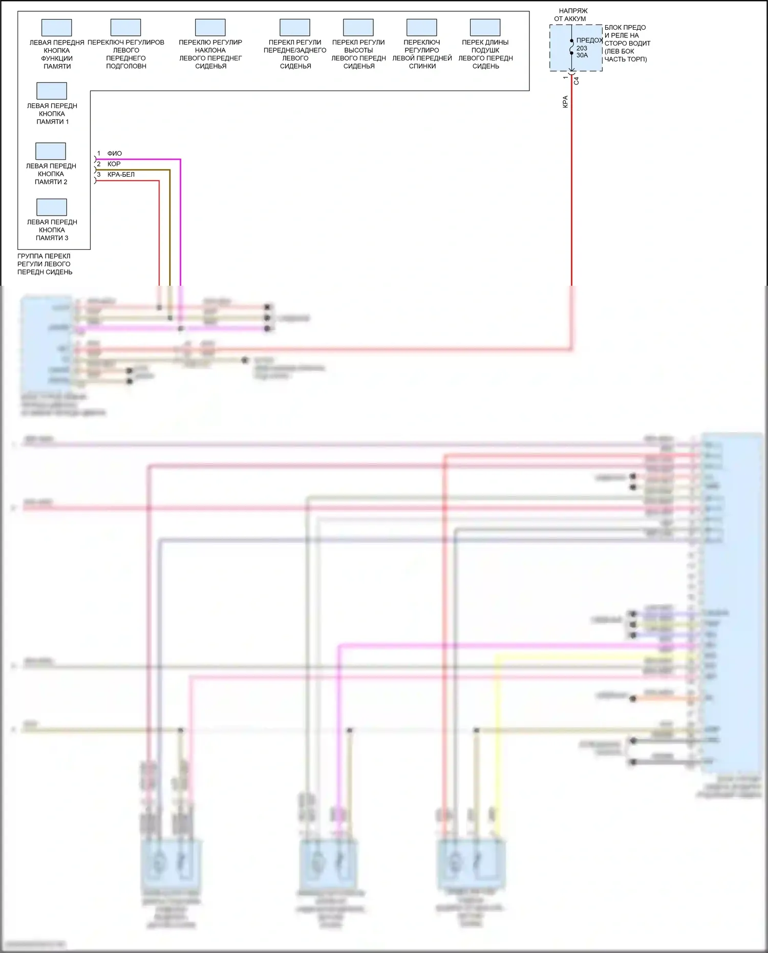 Память — Электросхема сиденья памяти водителя, купе — Электросхема сиденья памяти водителя, купе (2 из 2). Mercedes-Benz E-класс All-Terrain S213 рестайлинг (2020-2024)