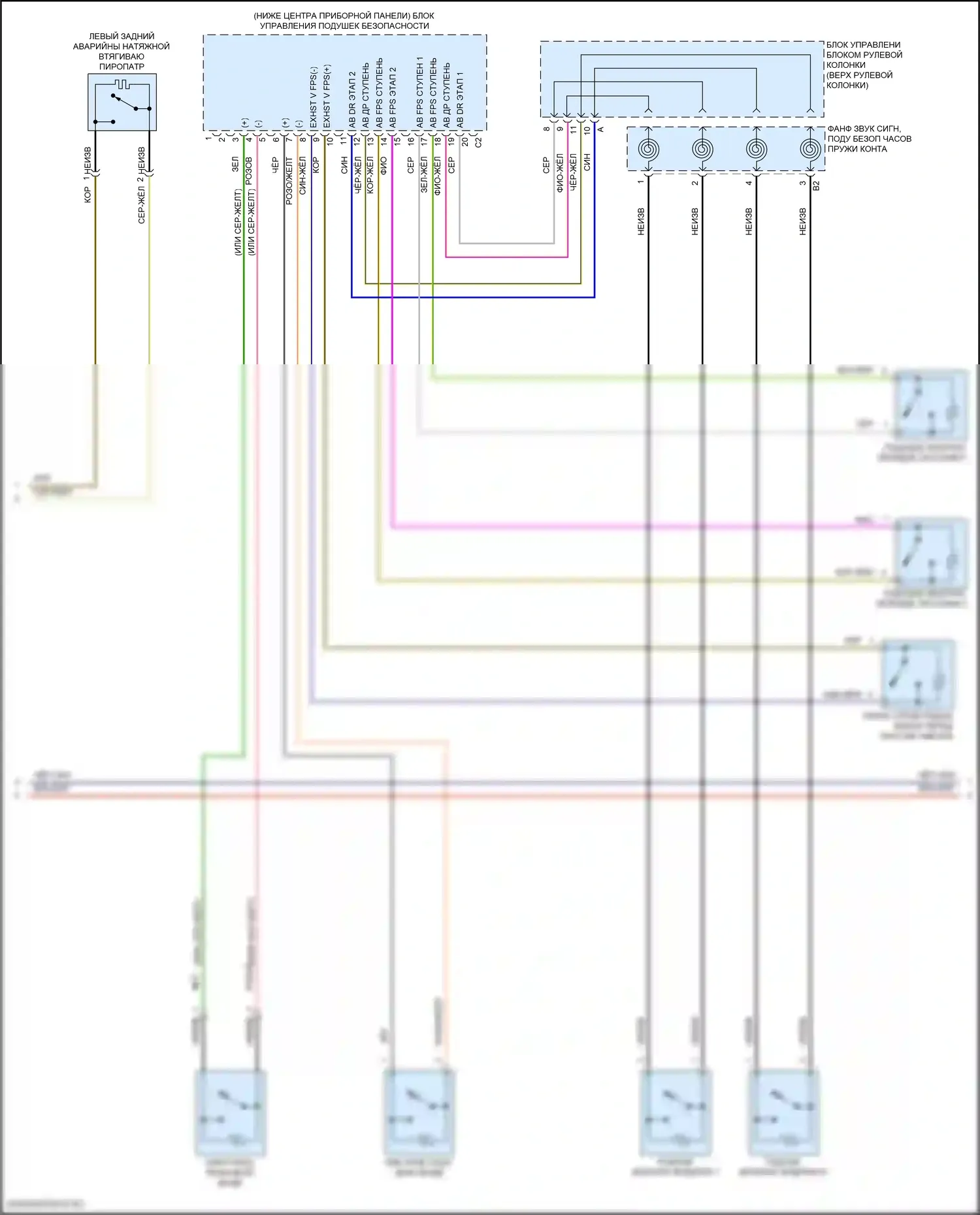 Подушки безопасности — Электросхема подушек безопасности, кабриолет — Электросхема подушек безопасности, кабриолет (3 из 5). Mercedes-Benz E-класс All-Terrain S213 рестайлинг (2020-2024)