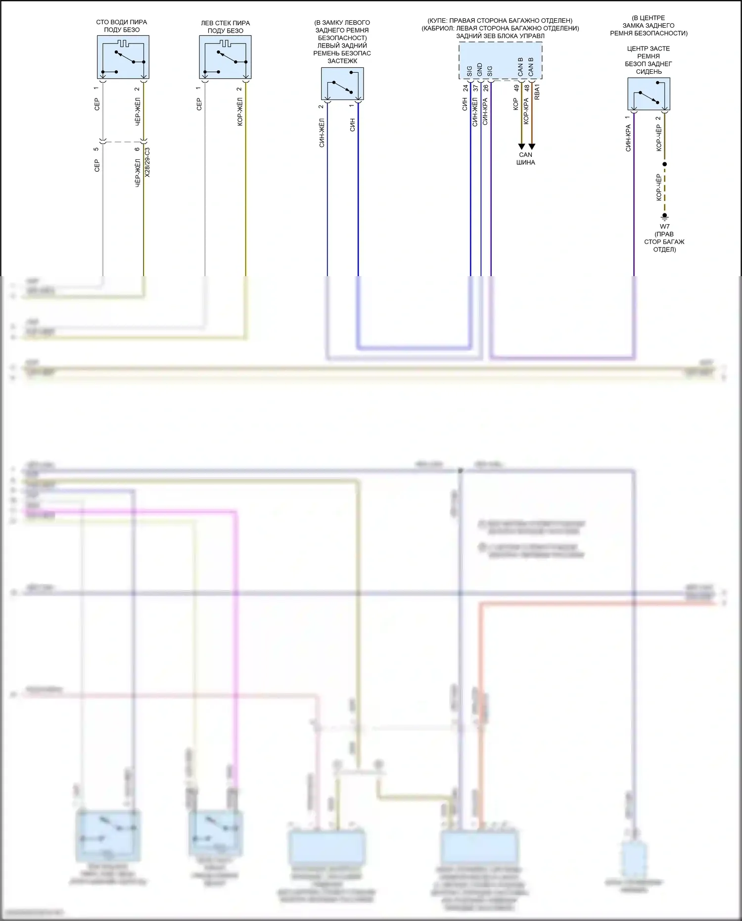 Подушки безопасности — Электросхема подушек безопасности, купе — Электросхема подушек безопасности, купе (2 из 5). Mercedes-Benz E-класс All-Terrain S213 рестайлинг (2020-2024)