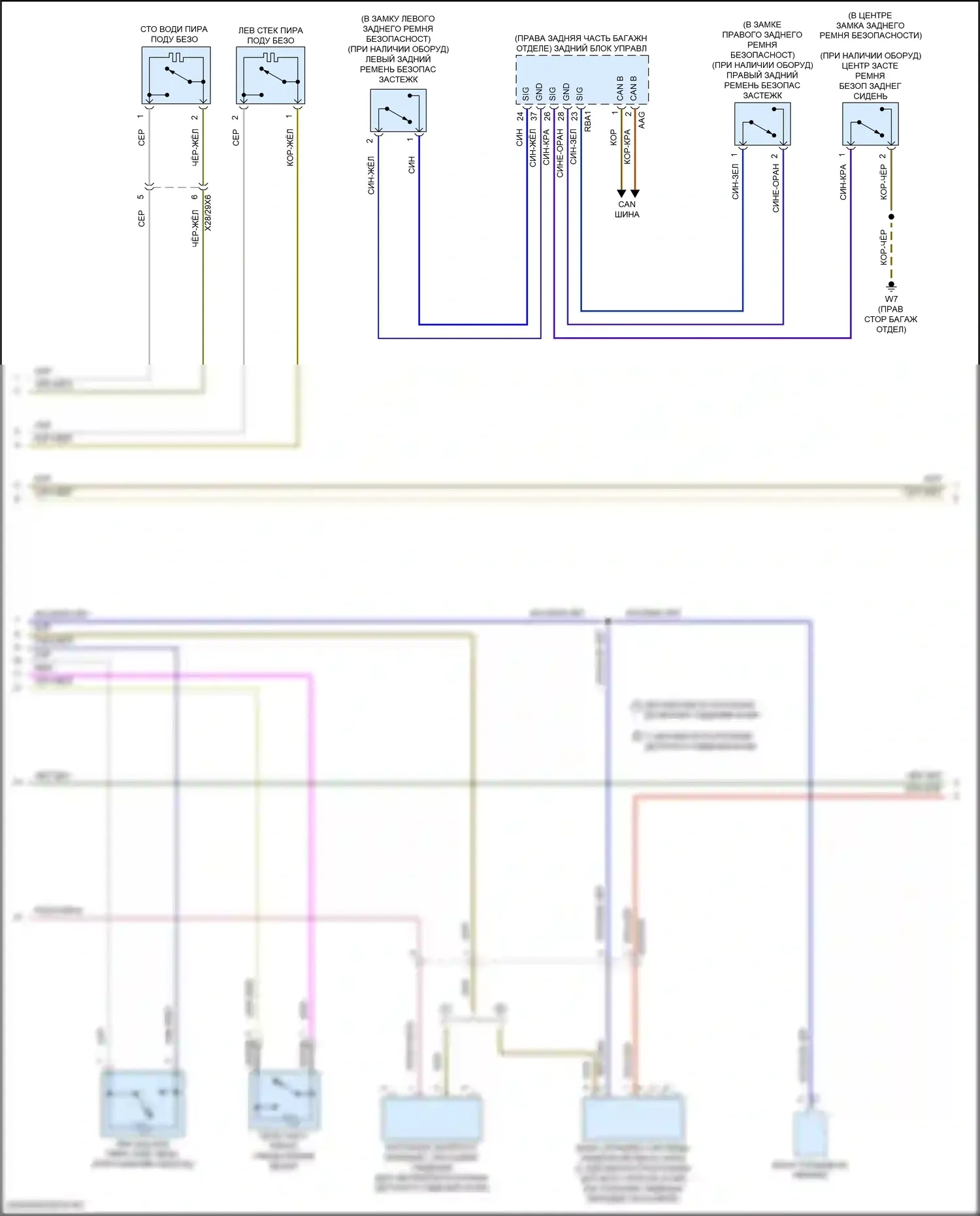 Подушки безопасности — Электросхема подушек безопасности, седан — Электросхема подушек безопасности, седан (2 из 5). Mercedes-Benz E-класс All-Terrain S213 рестайлинг (2020-2024)
