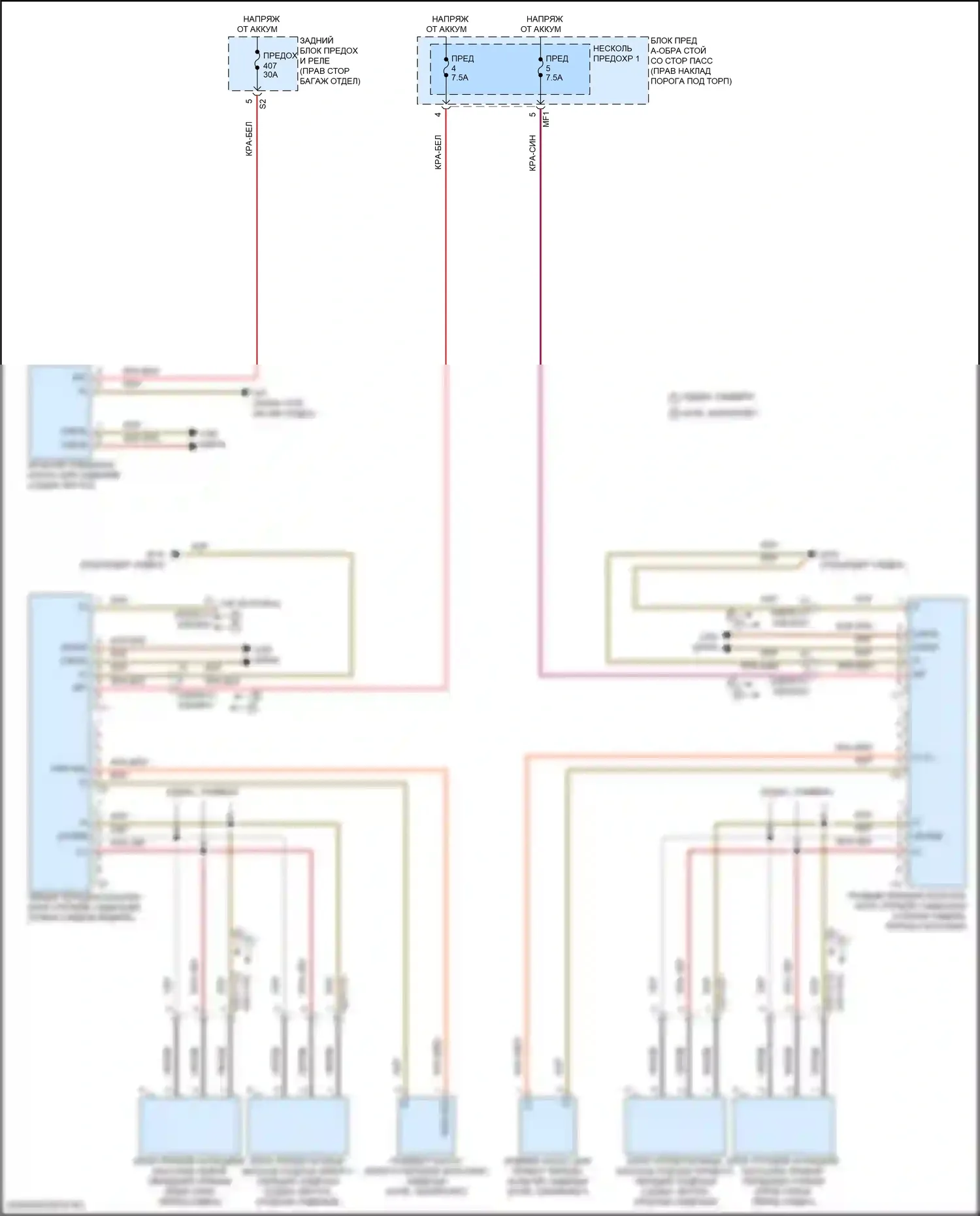 Сиденья — Электросхема переднего мультиконтурного сиденья — Электросхема переднего мультиконтурного сиденья. Mercedes-Benz E-класс All-Terrain S213 рестайлинг (2020-2024)
