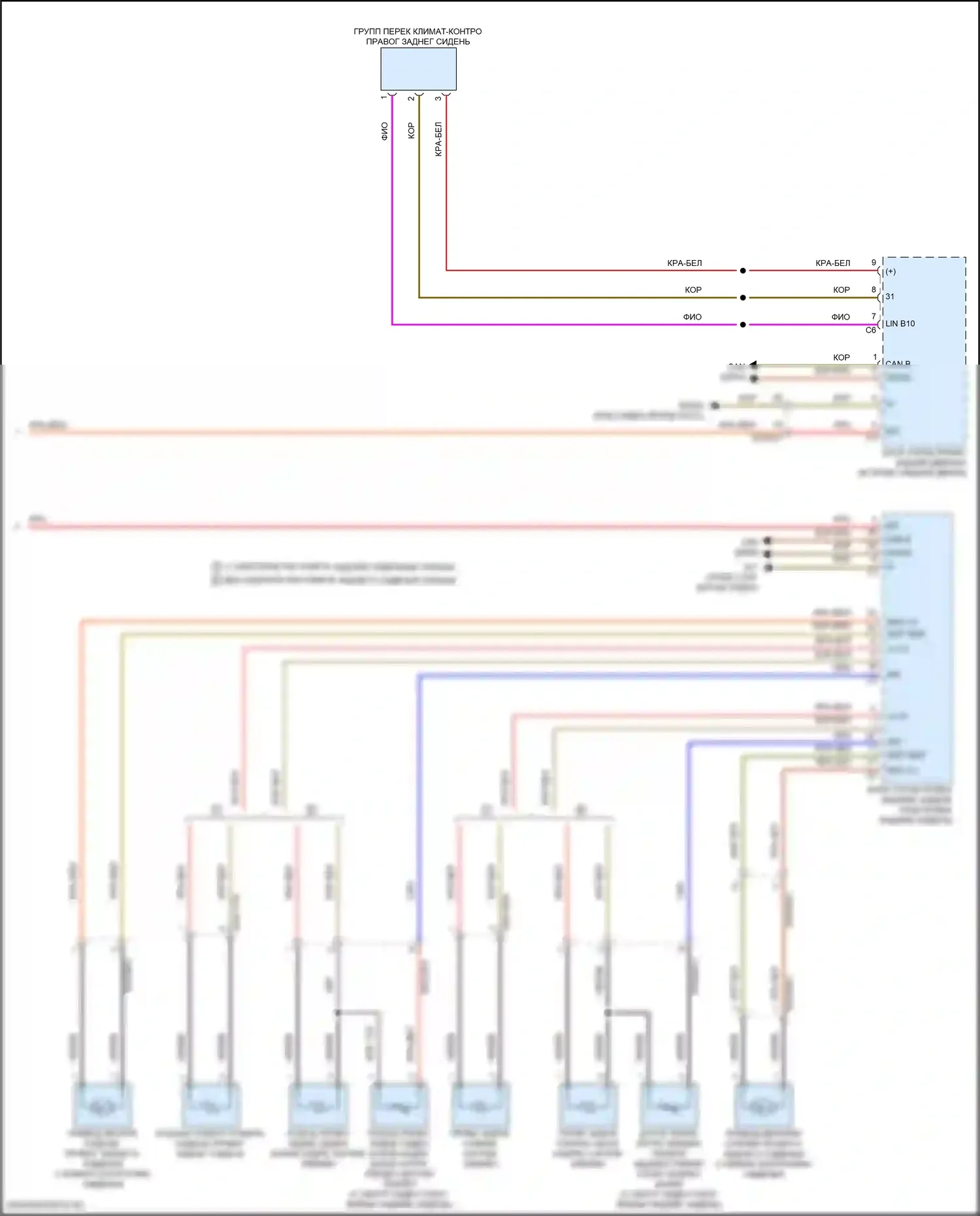 Сиденья — Электросхема задней вентиляции и подогрева сидений — Электросхема задней вентиляции и подогрева сидений (2 из 2). Mercedes-Benz E-класс All-Terrain S213 рестайлинг (2020-2024)