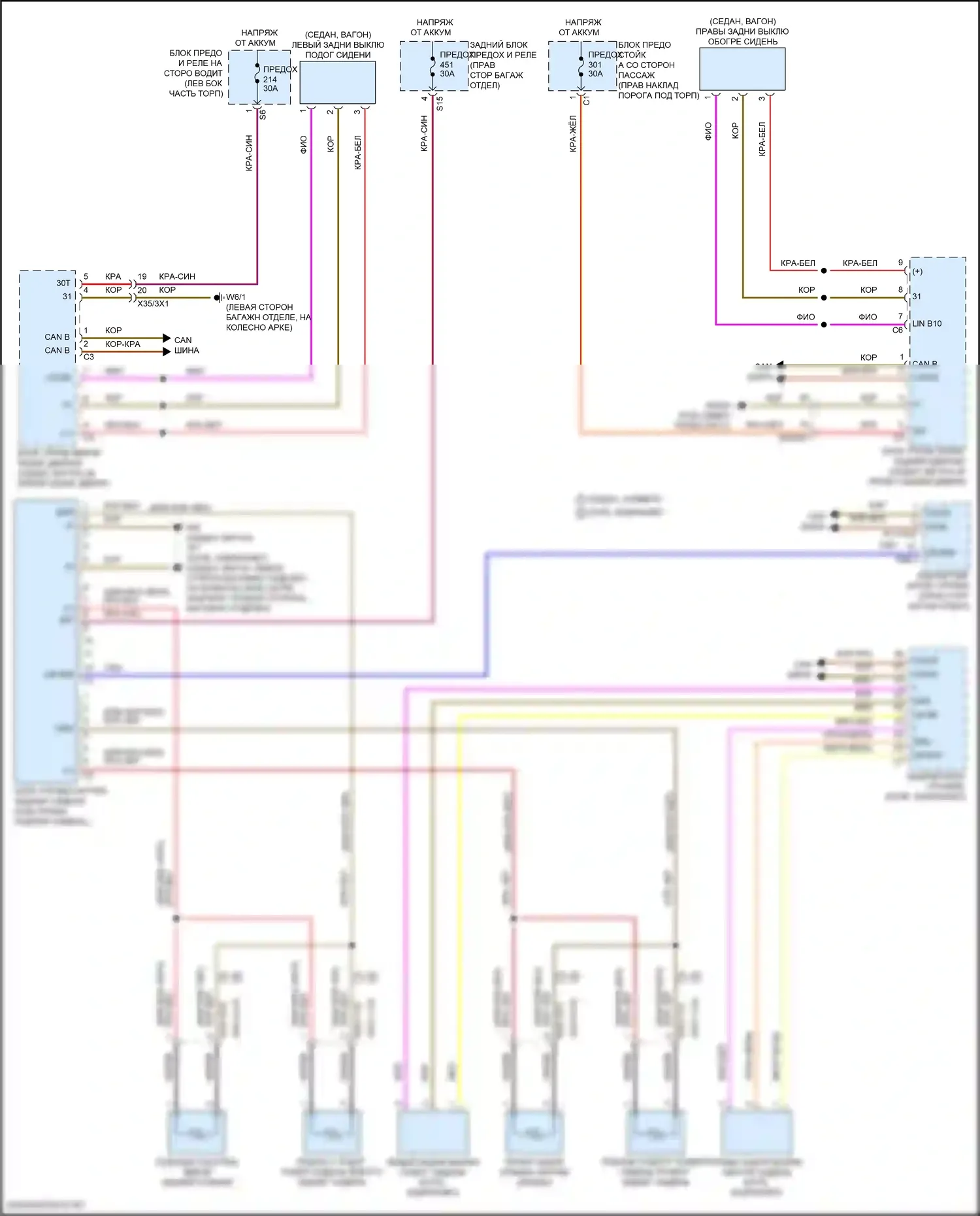Сиденья — Электросхема задних обогреваемых сидений, без подогрева сидений плюс — Электросхема задних обогреваемых сидений, без подогрева сидений плюс. Mercedes-Benz E-класс All-Terrain S213 рестайлинг (2020-2024)
