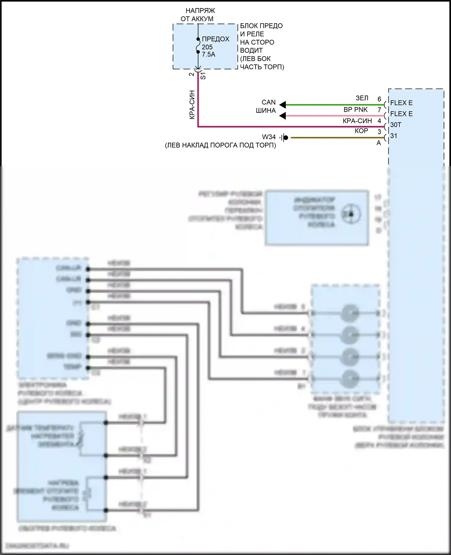 Сиденья — Подогрев руля электросхема, седан — Подогрев руля электросхема, седан. Mercedes-Benz E-класс All-Terrain S213 рестайлинг (2020-2024)