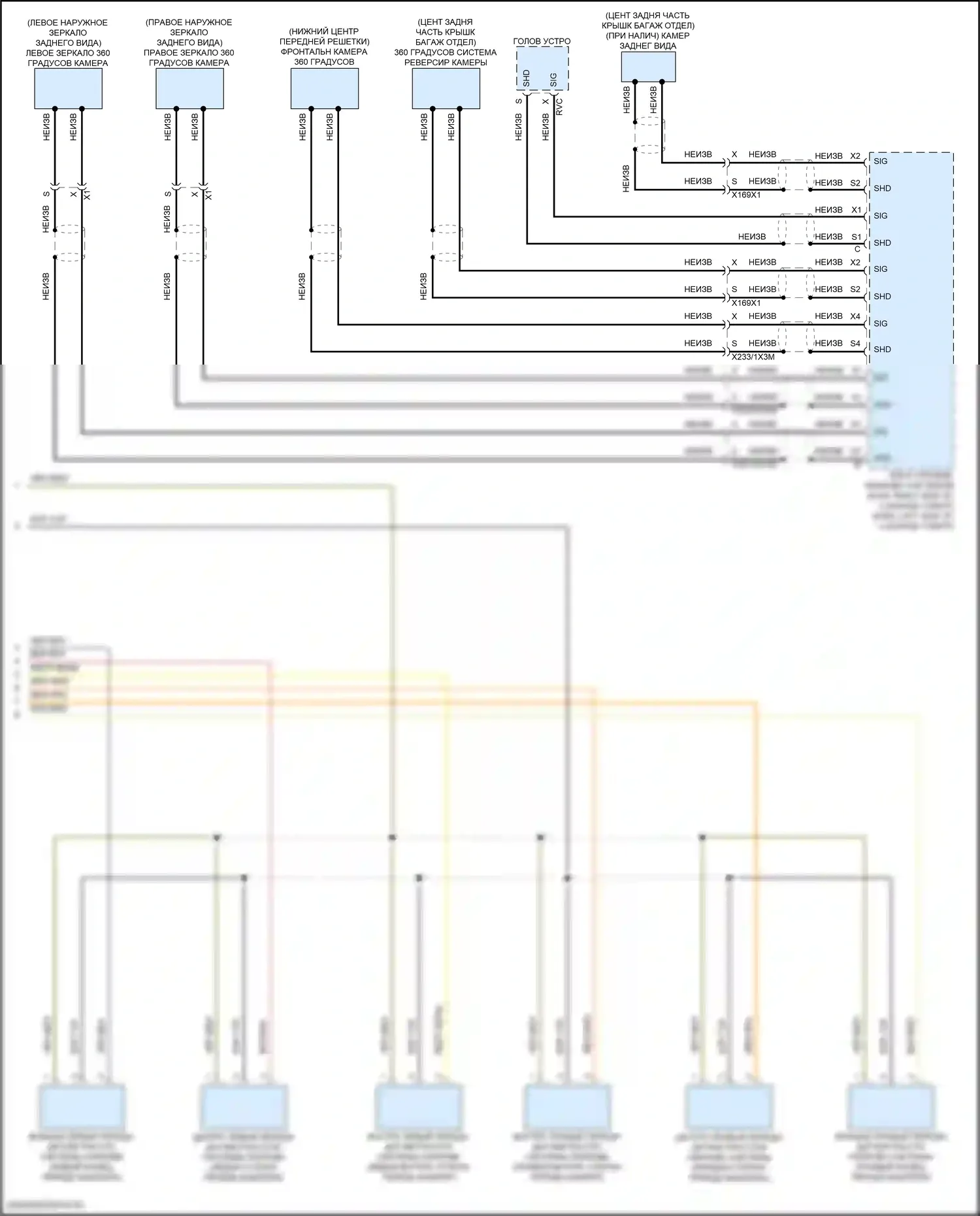 Системы помощи водителю — Электросхема парктроника — Электросхема парктроника (2 из 2). Mercedes-Benz E-класс All-Terrain S213 рестайлинг (2020-2024)