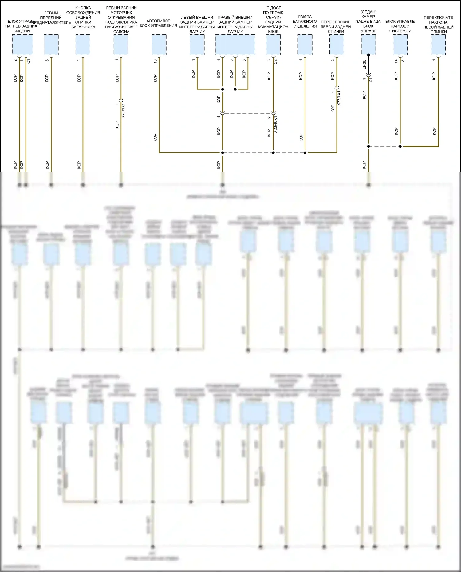Точки подключения масс — Электросхема разводки массы, седан — Электросхема разводки массы, седан (2 из 7). Mercedes-Benz E-класс All-Terrain S213 рестайлинг (2020-2024)
