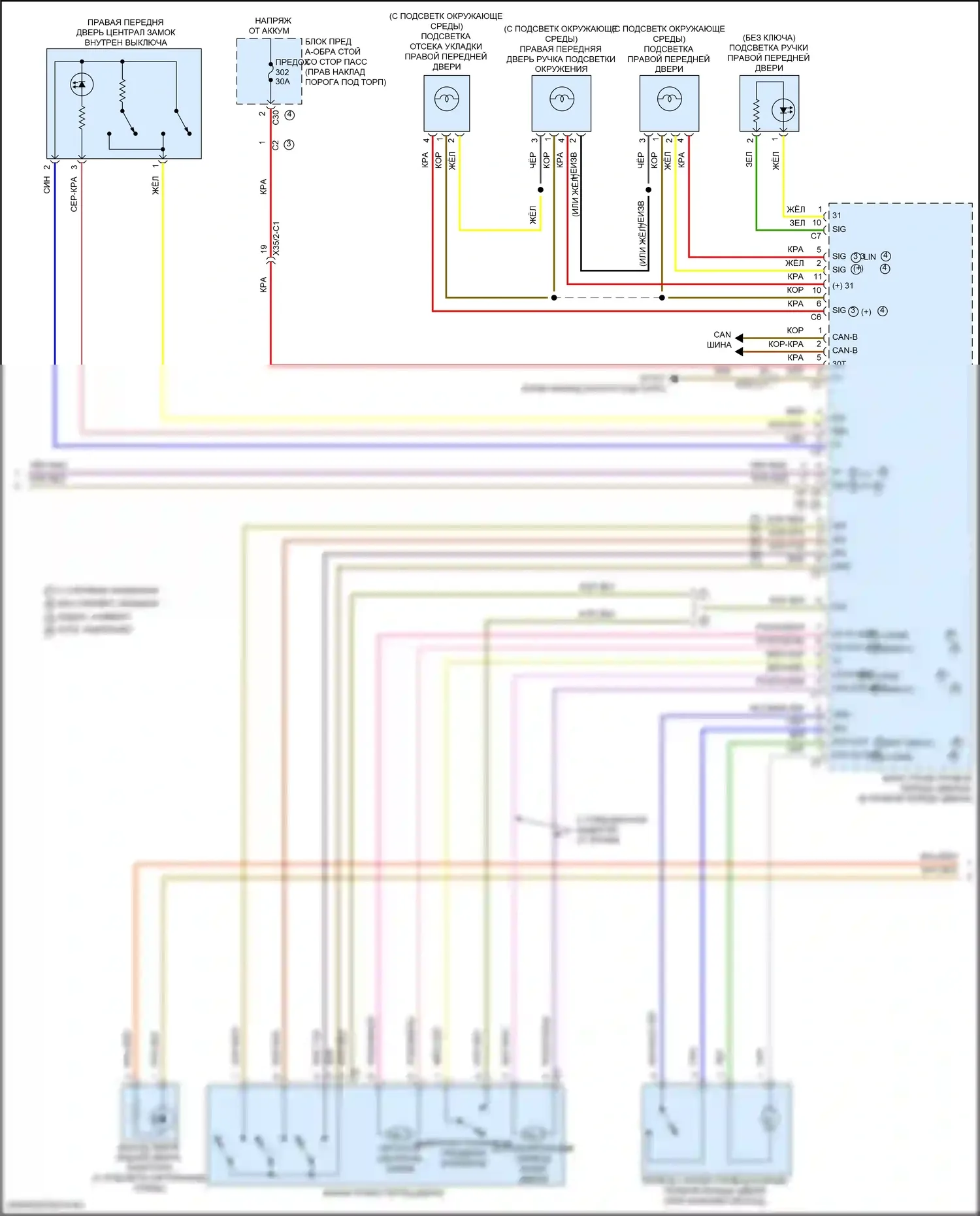 Центральный замок — Электросхема центрального замка с автоблокировкой — Электросхема центрального замка с автоблокировкой (2 из 4). Mercedes-Benz E-класс All-Terrain S213 рестайлинг (2020-2024)