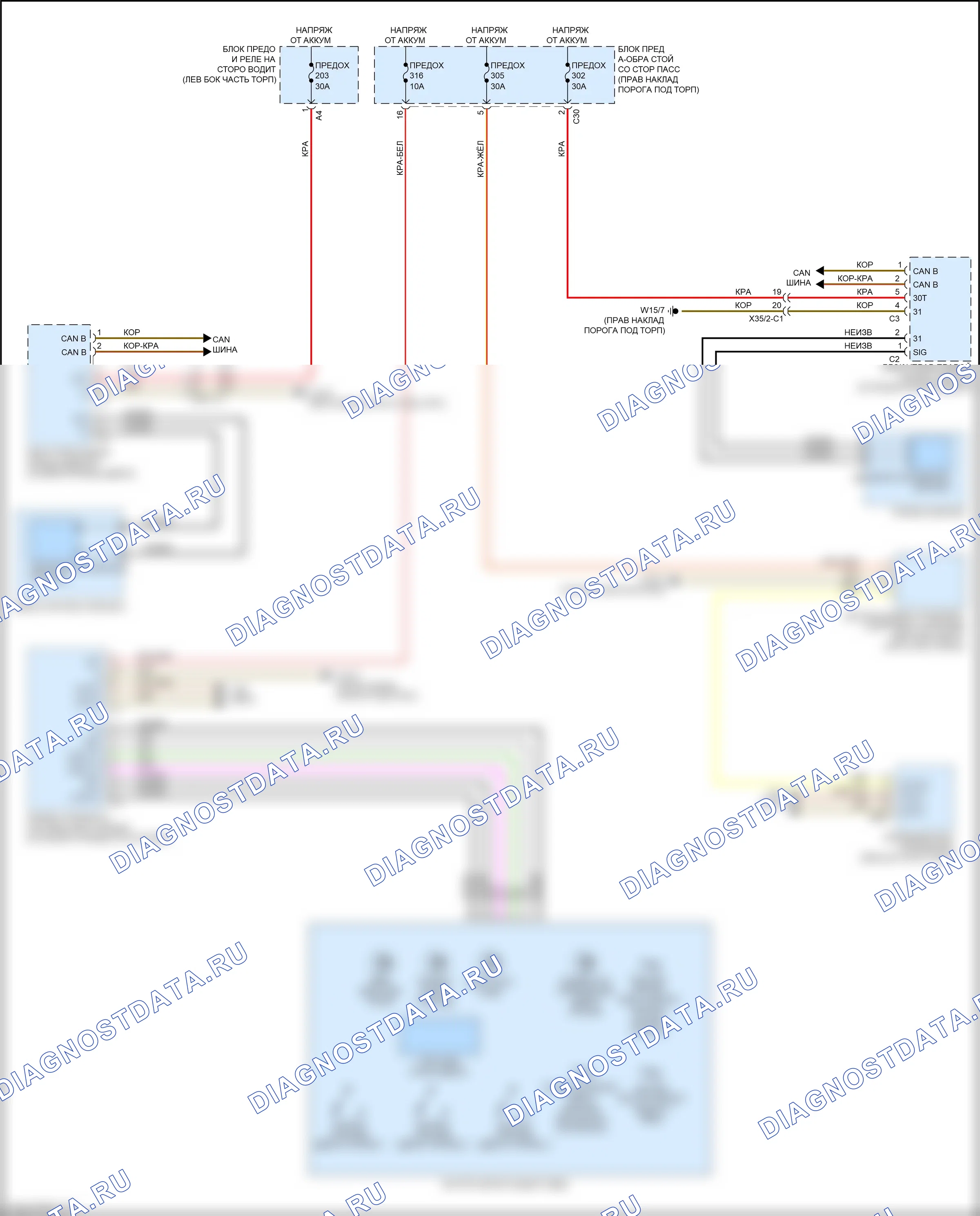 Управление зеркалами заднего вида — Электросхема автоматического дневного/ночного зеркала, вагон — Электросхема автоматического дневного/ночного зеркала, вагон. Mercedes-Benz E-класс W213/S213/C238/A238 (2016-2021)
