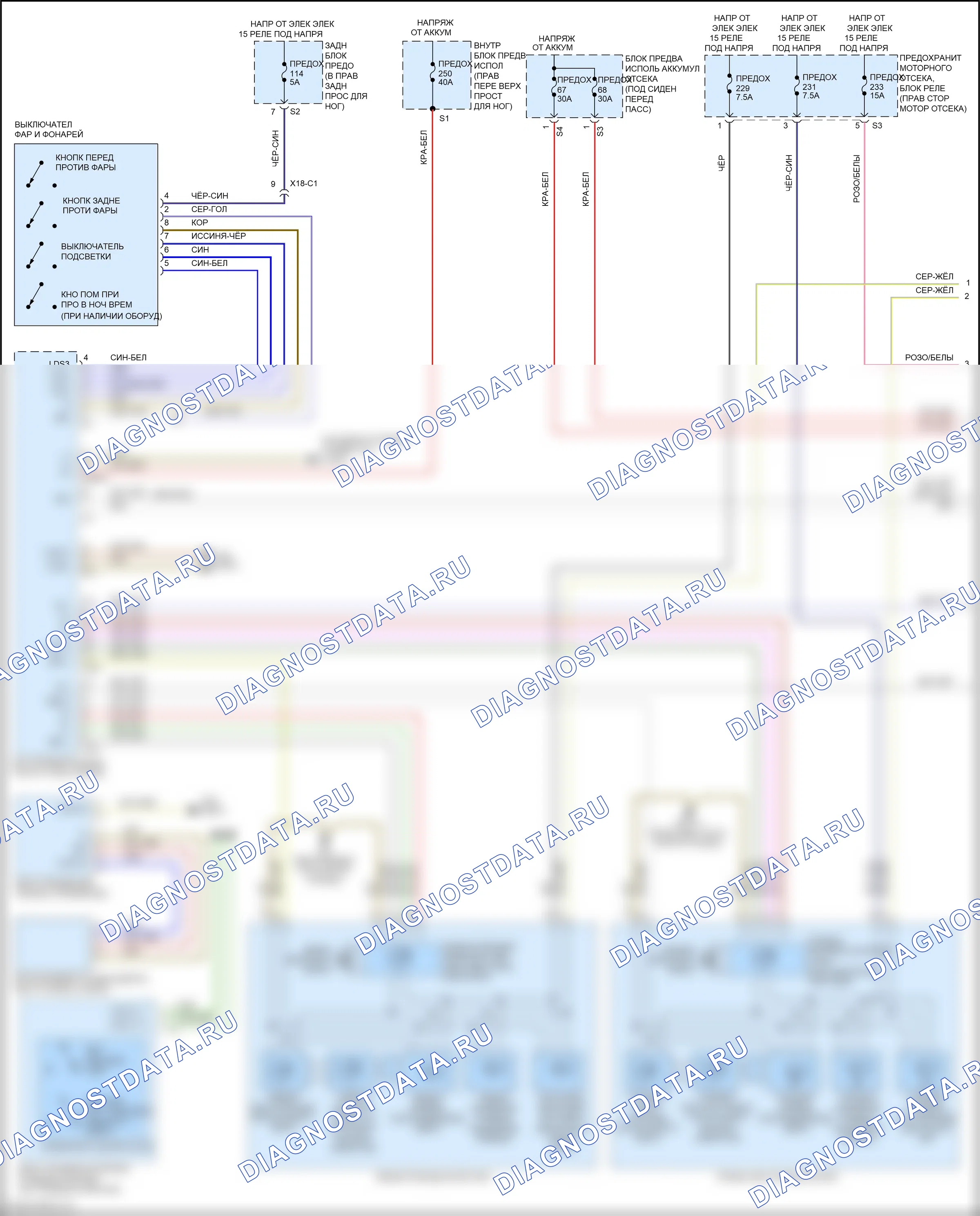 Фары — Электросхема фар, с ксеноновыми лампами — Электросхема фар, с ксеноновыми лампами (1 из 2). Mercedes-Benz GL-класс X166 (2012-2016)
