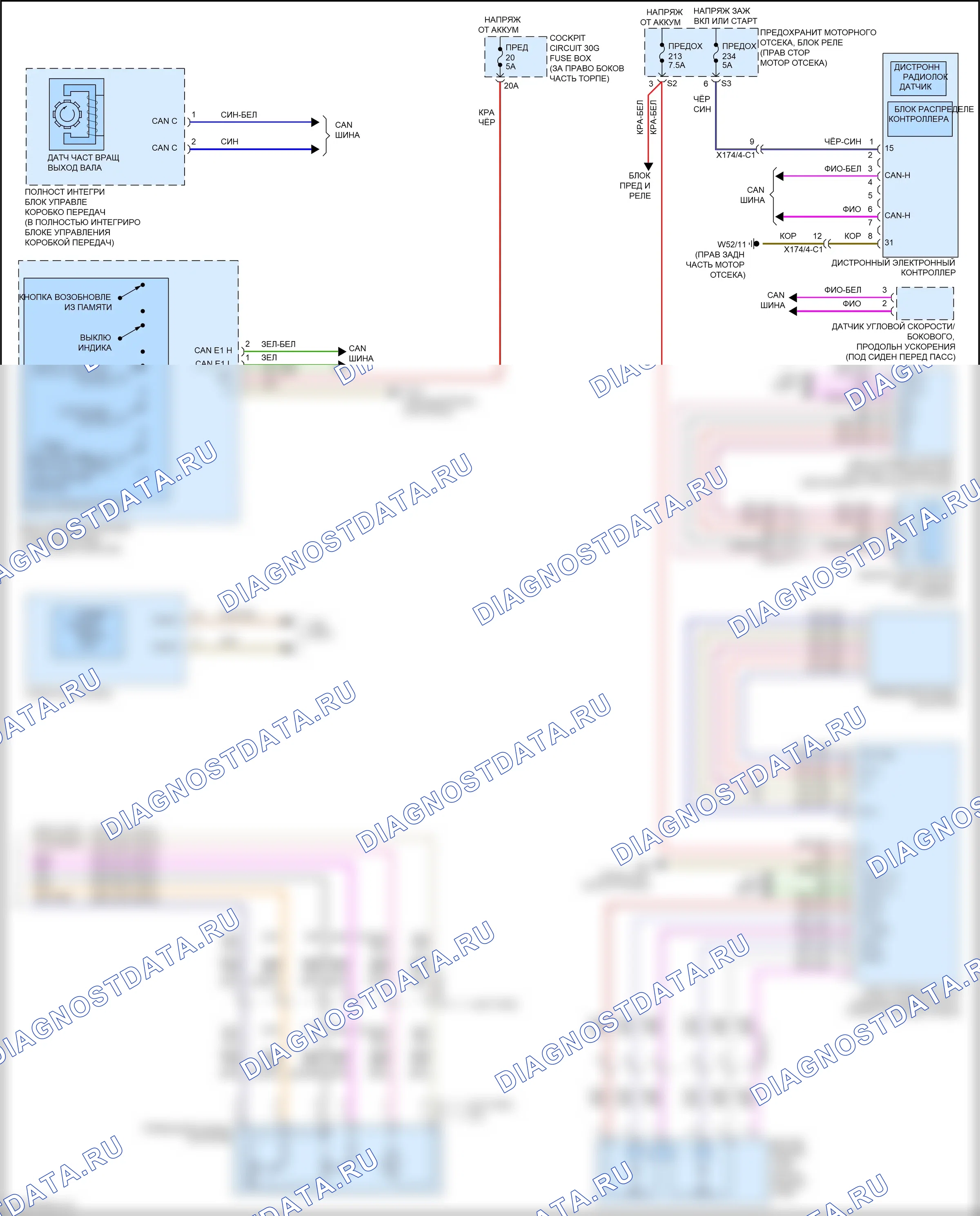 Круиз-контроль — Электросхема круиз-контроля — Электросхема круиз-контроля (2 из 2). Mercedes-Benz GL-класс X166 (2012-2016)