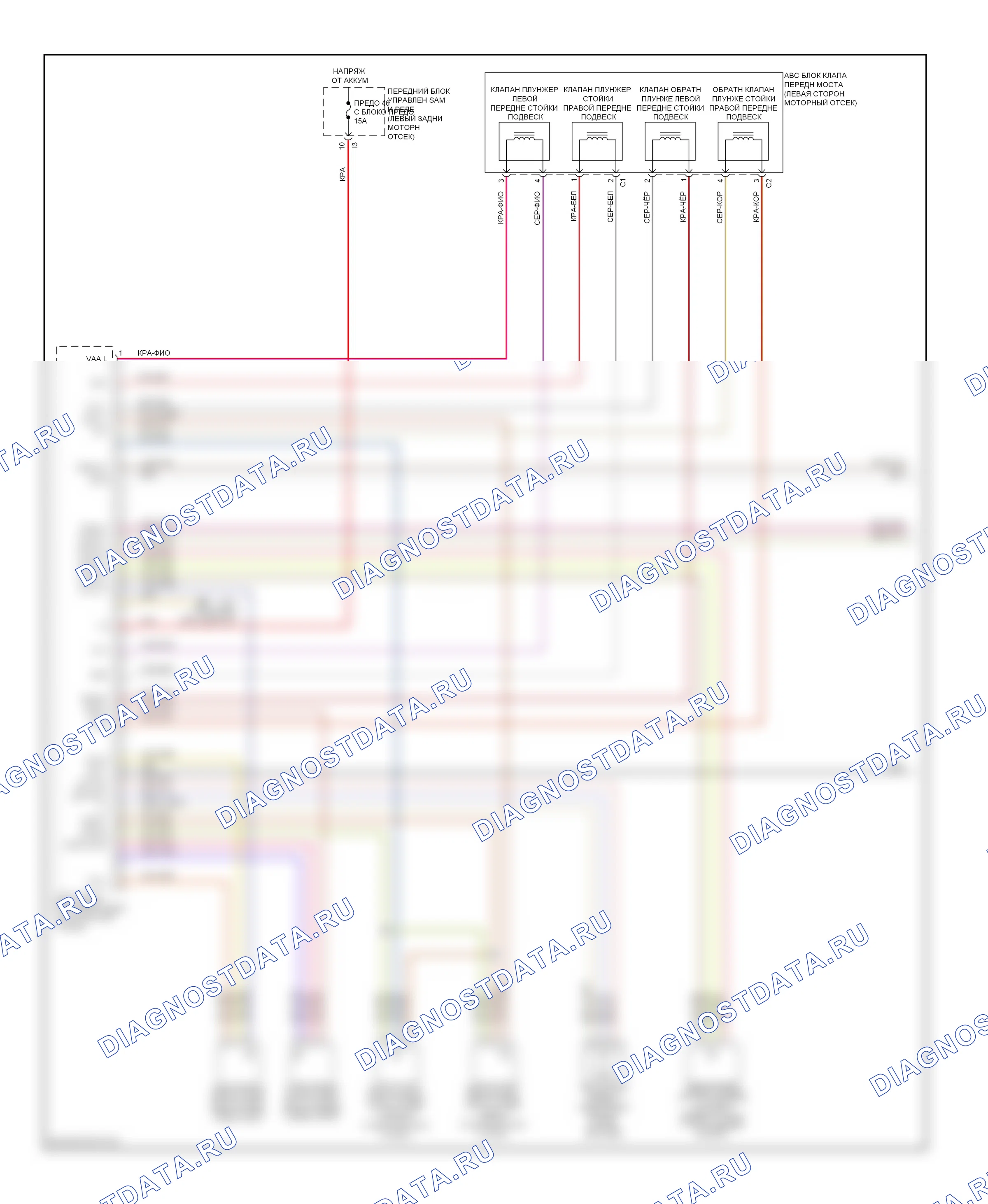 Электронная подвеска — Электросхема управления активным корпусом — Электросхема управления активным корпусом (1 из 2). Mercedes-Benz S-класс W221 рестайлинг (2009-2013)
