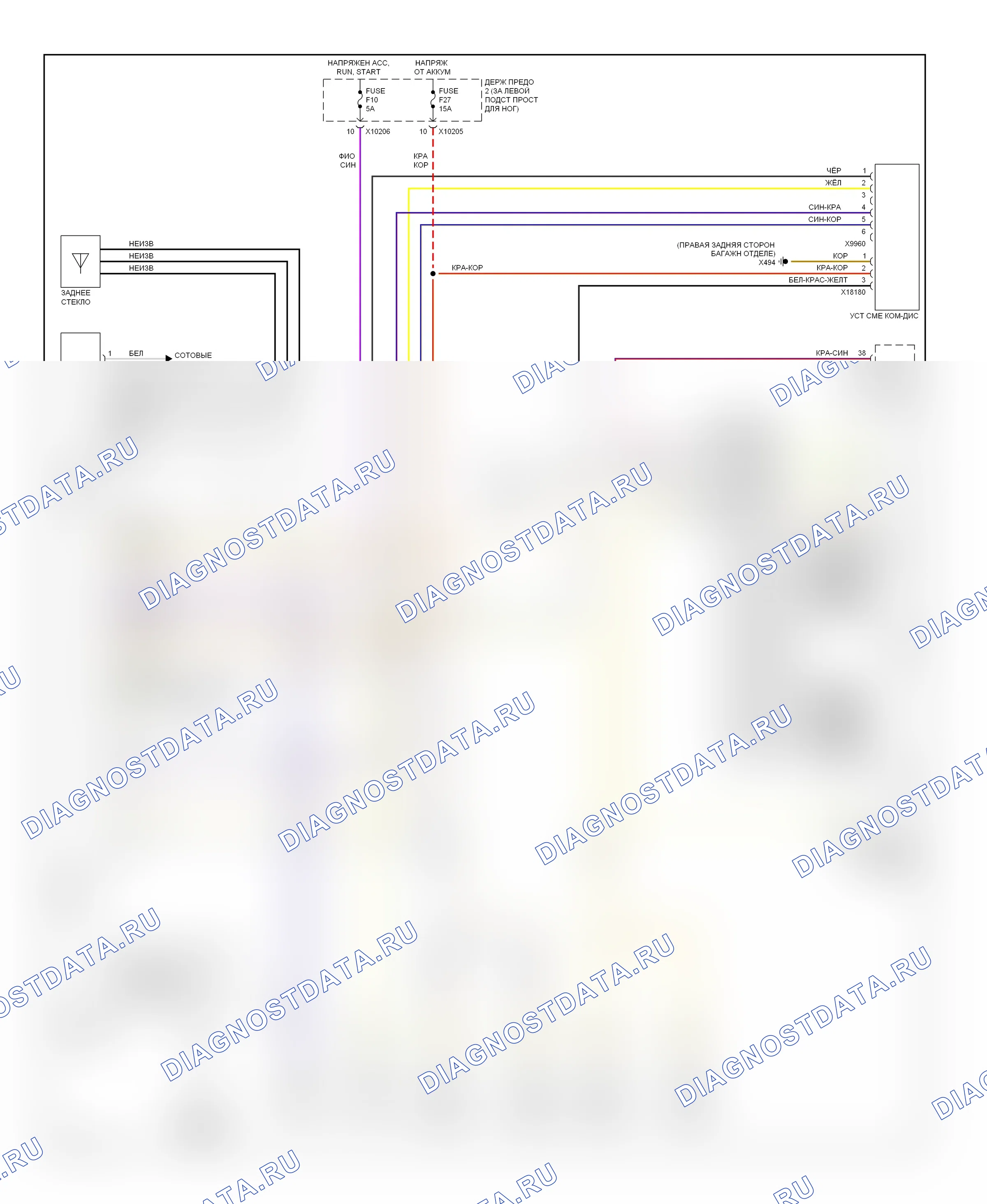 Магнитола — Базовая магнитола электросхема, кабриолет без телефонной связи — Базовая магнитола электросхема, кабриолет без телефонной связи. MINI Cooper Clubman I (2007-2010)