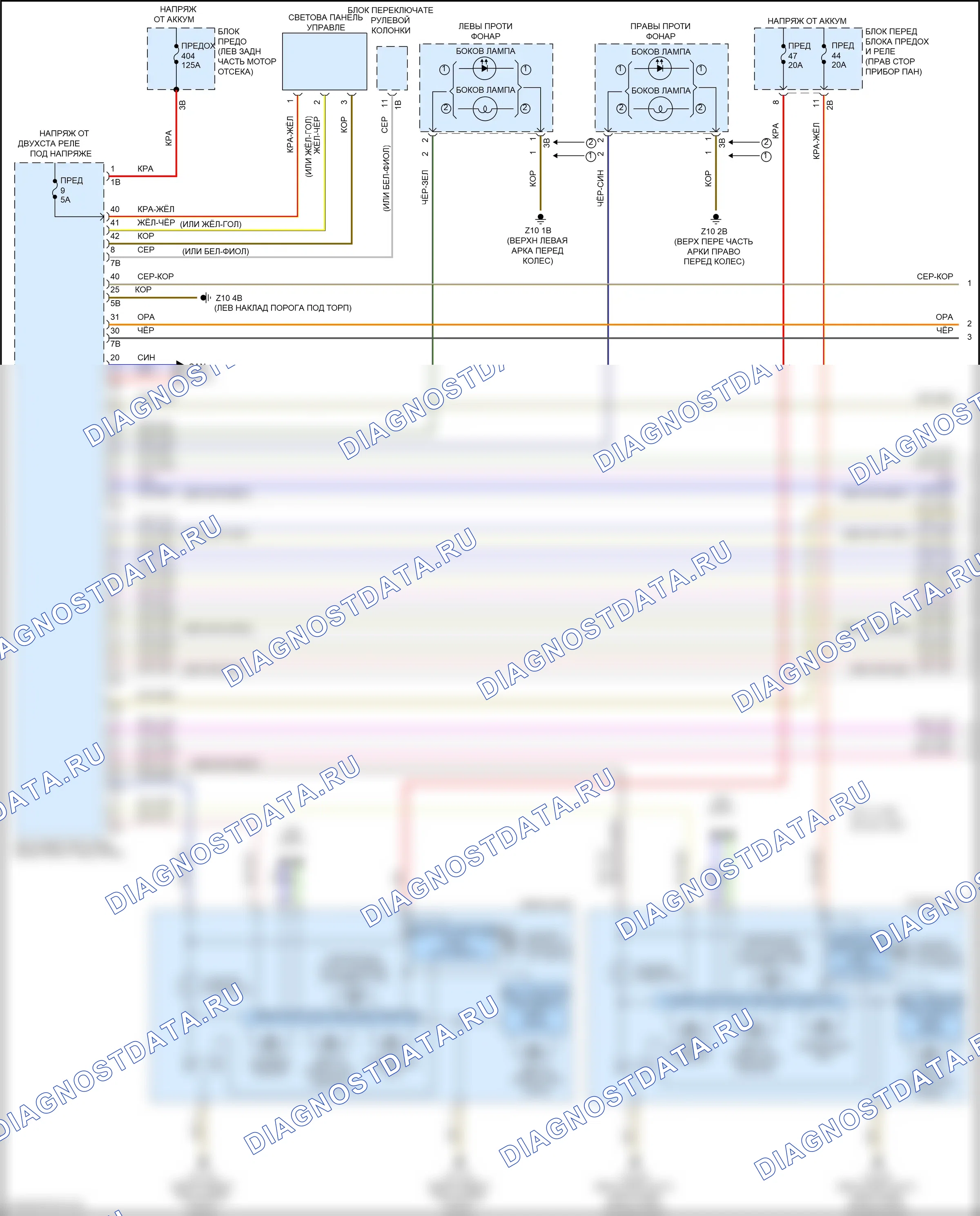 Фары и фонари — Электросхема фар и фонарей — Электросхема фар и фонарей (1 из 3). MINI Cooper Countryman II (2016-2020)