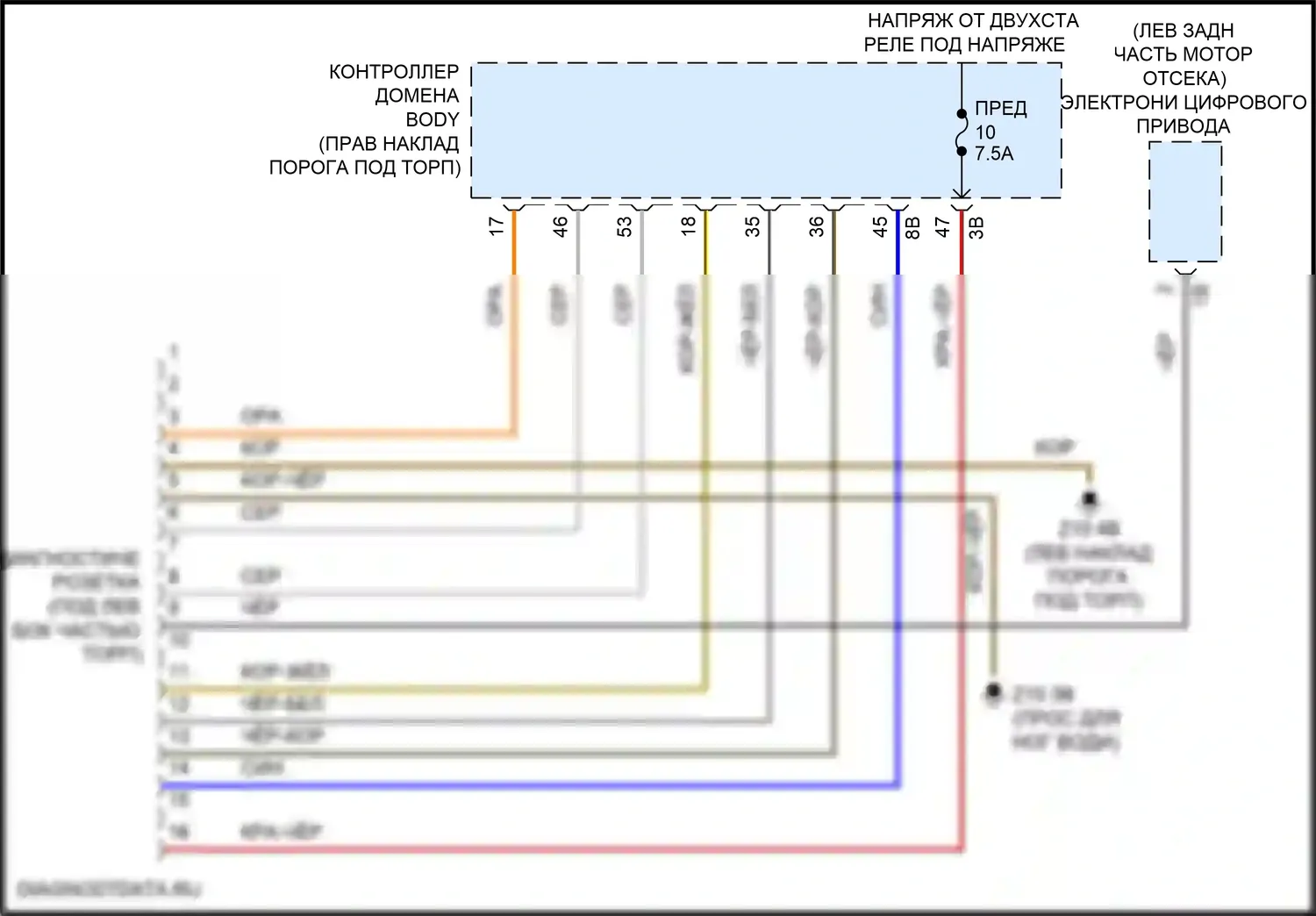 Can шина — Электросхема диагностического разхъема — Электросхема диагностического разхъема. MINI Cooper III рестайлинг 2 (2021-2024)