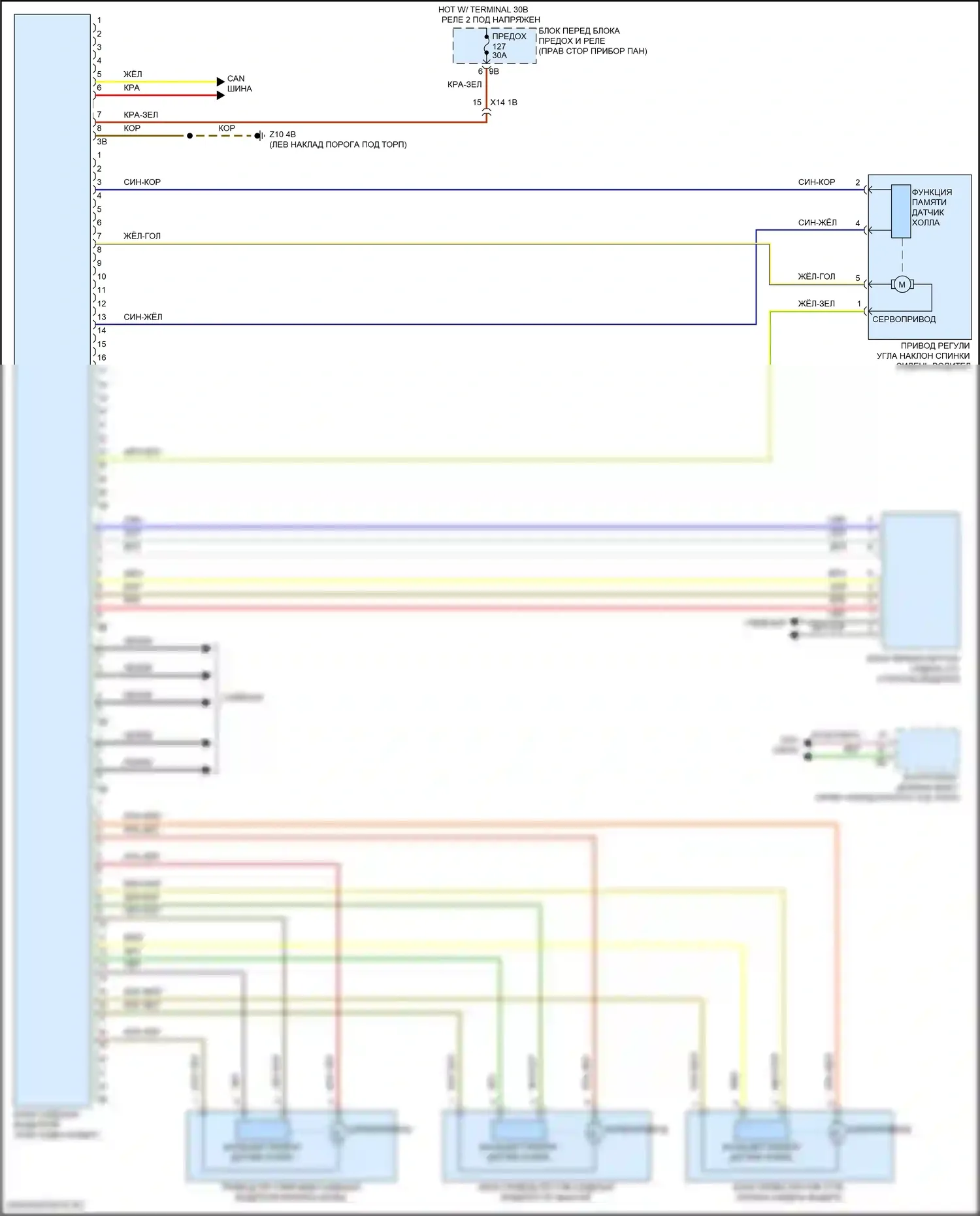 Память — Электросхема сиденья памяти — Электросхема сиденья памяти. MINI Cooper III рестайлинг 2 (2021-2024)