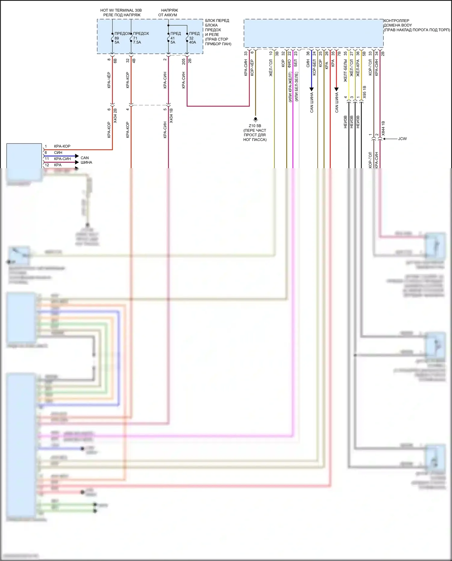 Приборная панель — Электросхема приборной панели — Электросхема приборной панели. MINI Cooper III рестайлинг 2 (2021-2024)