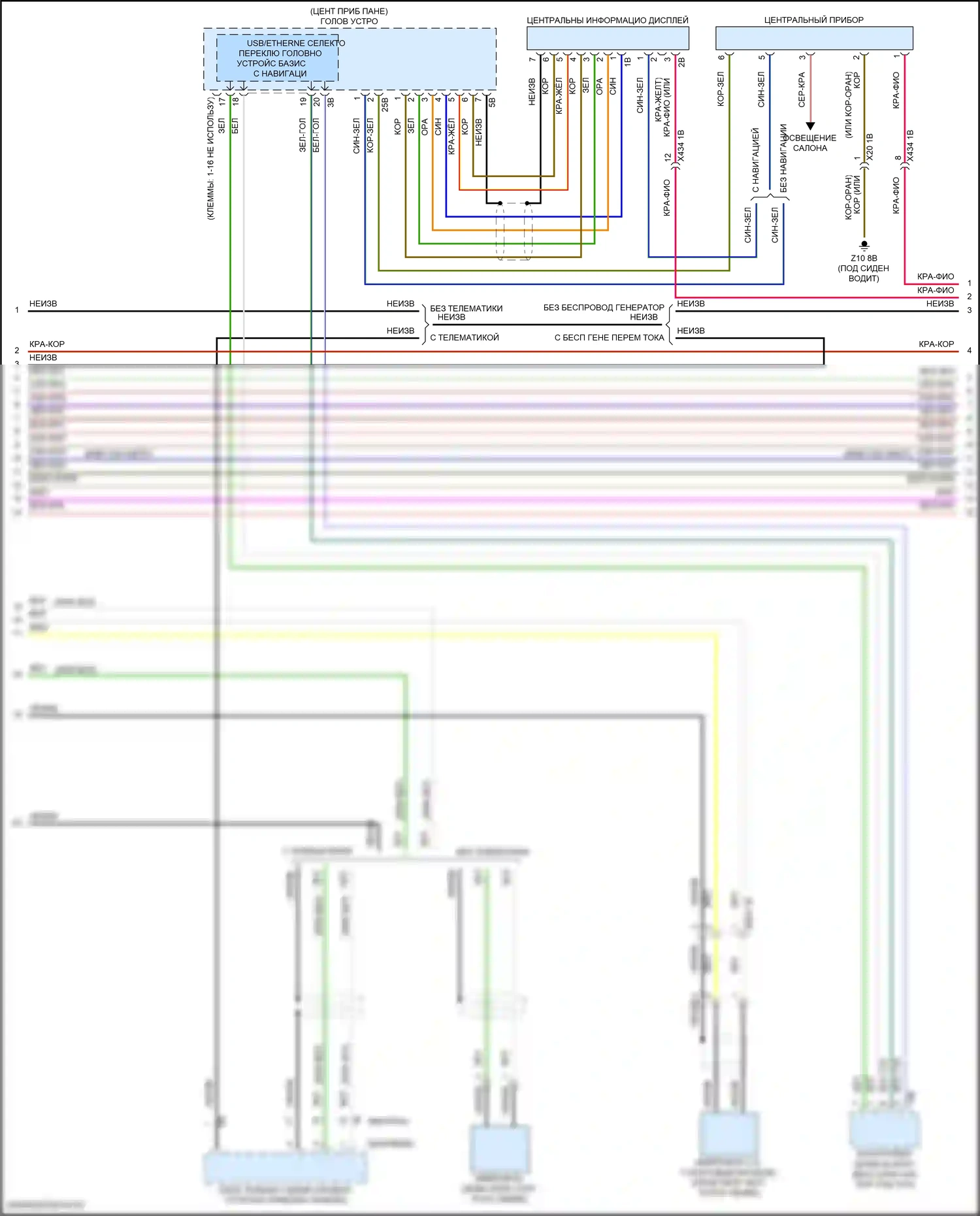 Системы помощи водителю — Электросхема навигации, хэтчбек 5-дверный с базовой магнитолой, без активного звукового оформления — Электросхема навигации, хэтчбек 5-дверный с базовой магнитолой, без активного звукового оформления (2 из 4). MINI Cooper III рестайлинг 2 (2021-2024)