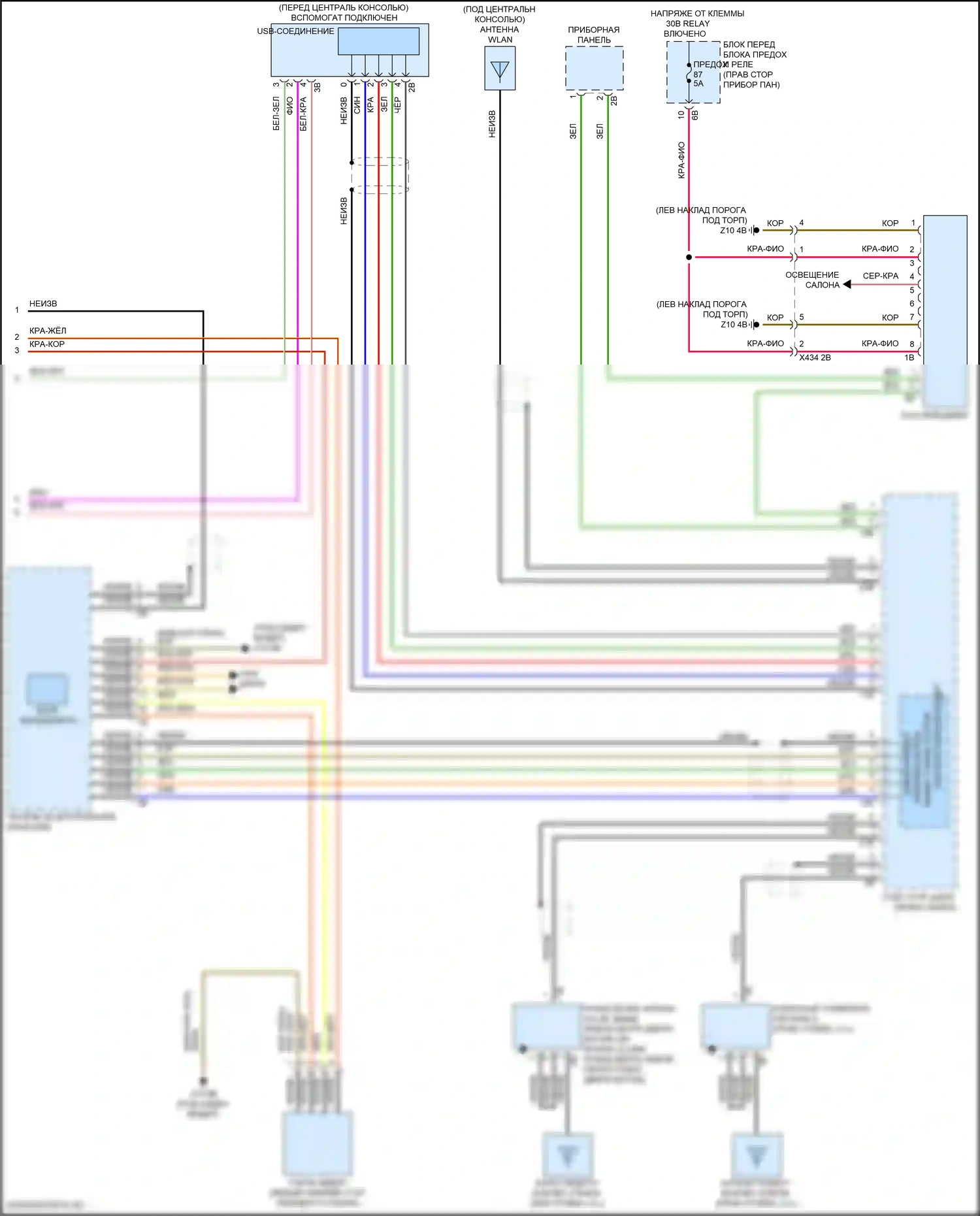 Системы помощи водителю — Электросхема навигации, хэтчбек 5-дверный с базовой магнитолой, без активного звукового оформления — Электросхема навигации, хэтчбек 5-дверный с базовой магнитолой, без активного звукового оформления (4 из 4). MINI Cooper III рестайлинг 2 (2021-2024)