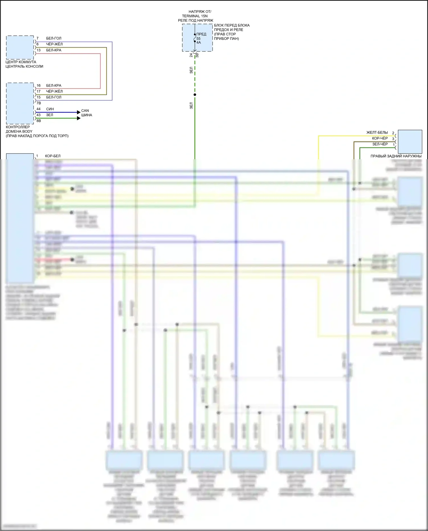 Системы помощи водителю — Электросхема парктроника — Электросхема парктроника. MINI Cooper III рестайлинг 2 (2021-2024)