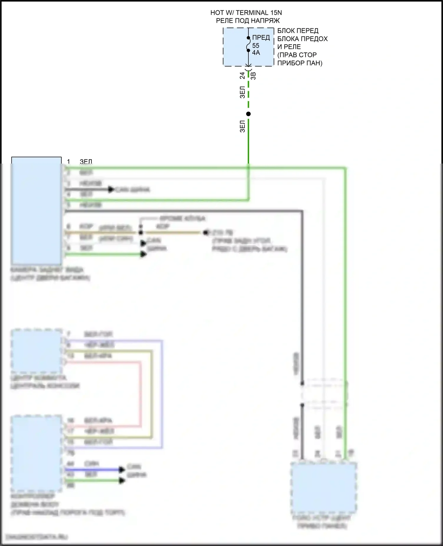Системы помощи водителю — Электросхема задней камеры — Электросхема задней камеры. MINI Cooper III рестайлинг 2 (2021-2024)