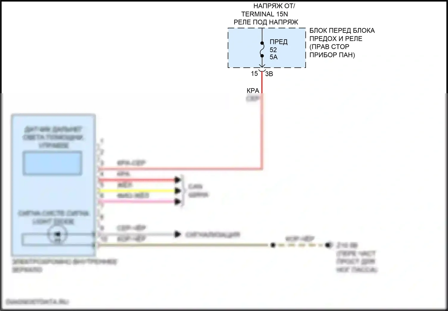 Управление зеркалами заднего вида — Электросхема электрохромного зеркала — Электросхема электрохромного зеркала. MINI Cooper III рестайлинг 2 (2021-2024)