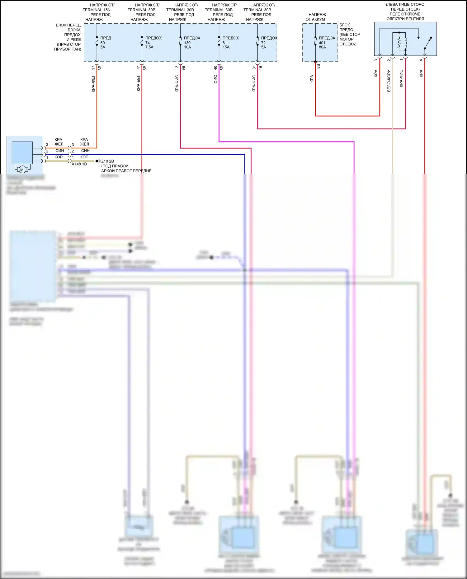 Вентилятор охлаждения — Электросхема вентилятора охлаждения, электрическая — Электросхема вентилятора охлаждения, электрическая. MINI Cooper III рестайлинг 2 (2021-2024)