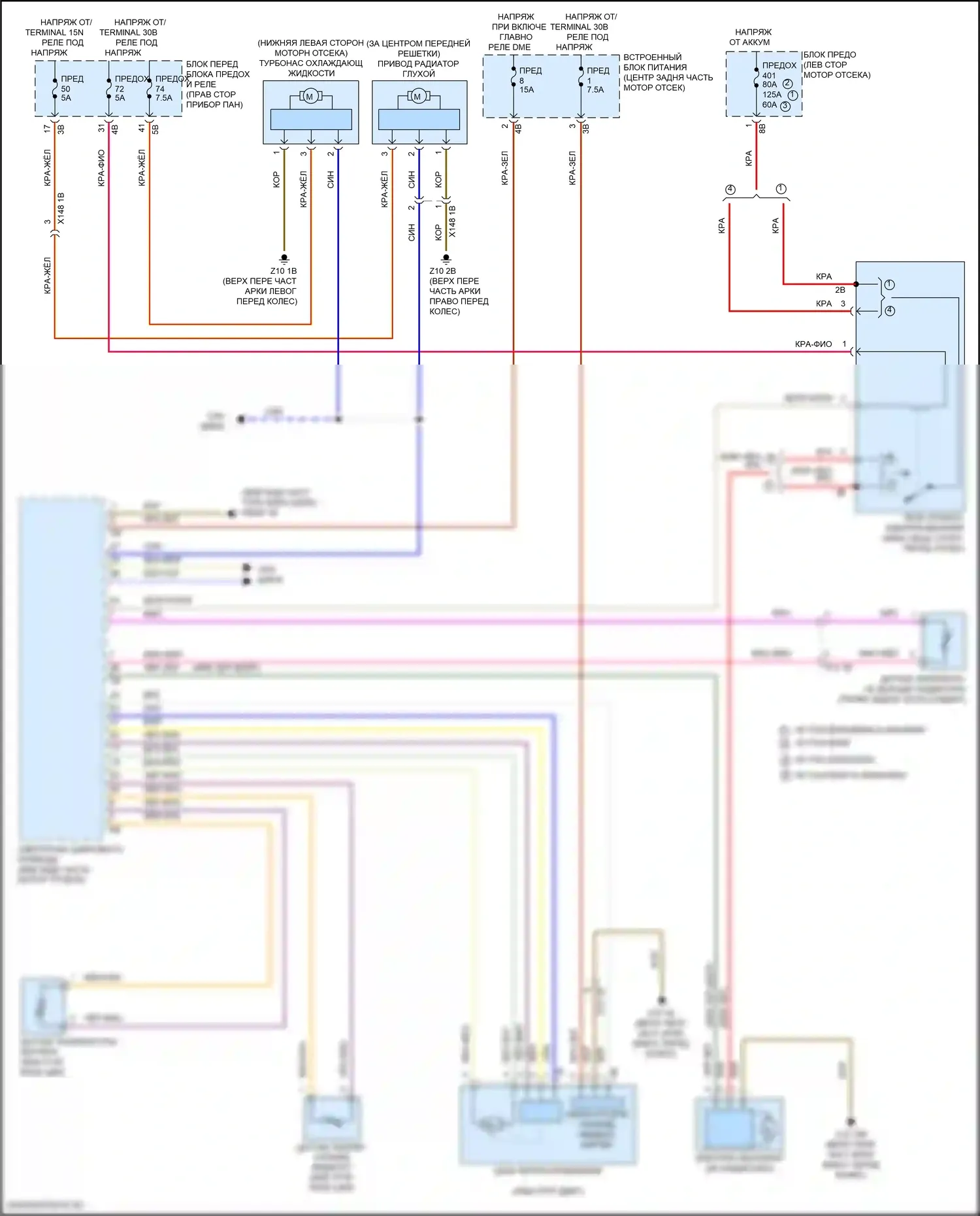 Вентилятор охлаждения — Электросхема вентилятора охлаждения, кроме электрического — Электросхема вентилятора охлаждения, кроме электрического. MINI Cooper III рестайлинг 2 (2021-2024)