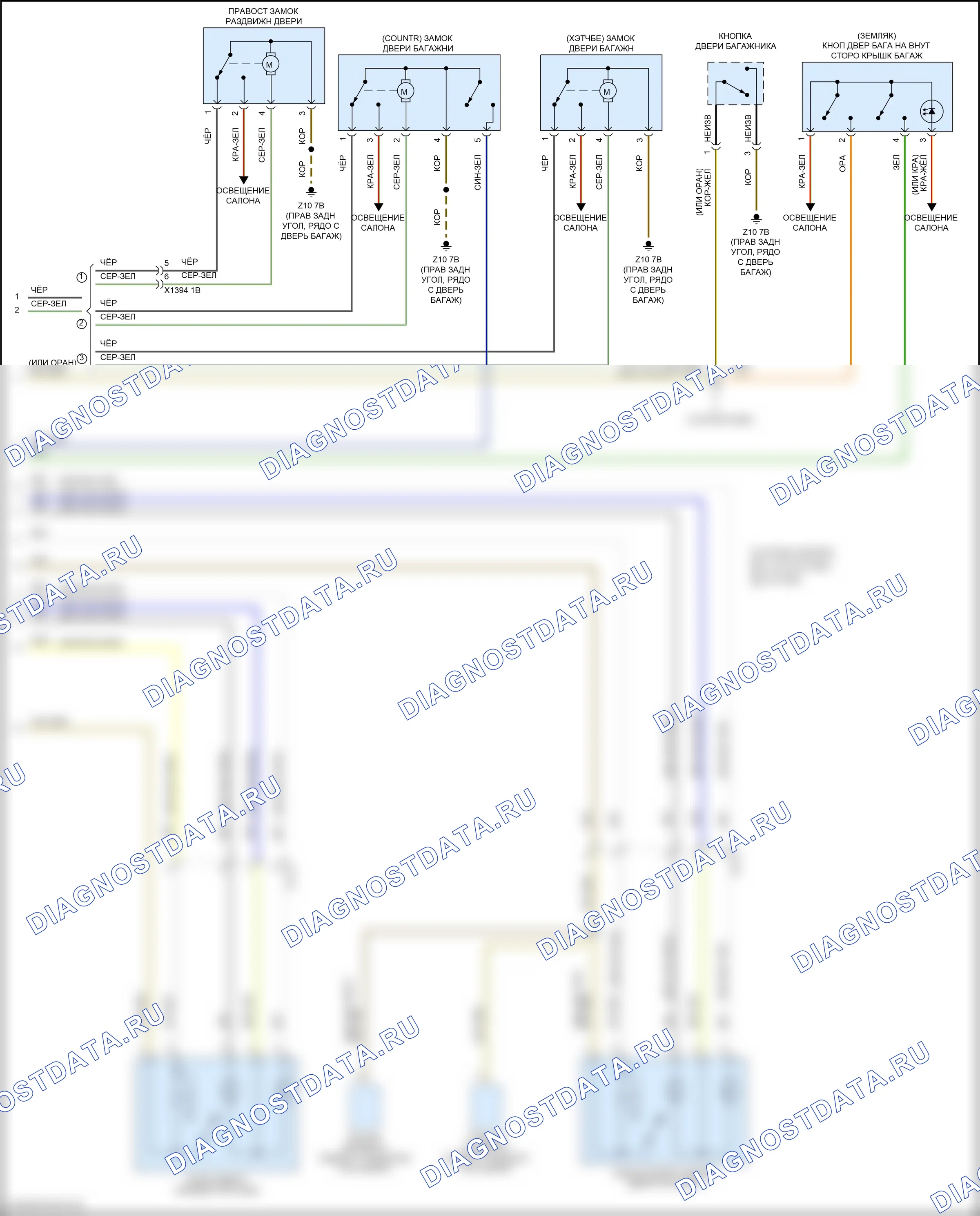 Сигнализация — Электросхема сигнализации и центрального запирания — Электросхема сигнализации и центрального запирания (3 из 3). MINI John Cooper Works Clubman II рестайлинг (2019-2024)