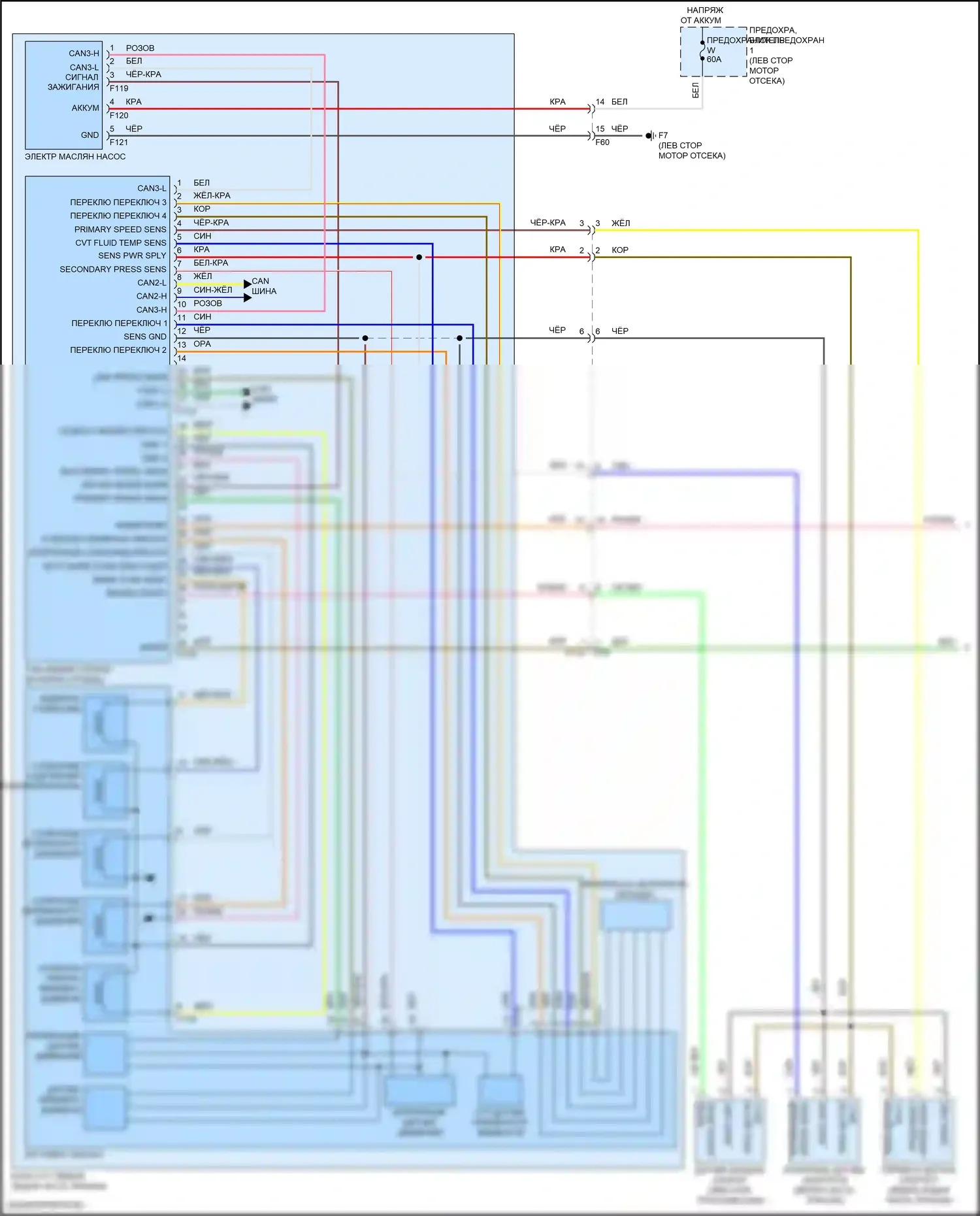 Коробка передач — Электросхема автоматической коробки передач — Электросхема автоматической коробки передач (1 из 2). Nissan Qashqai III (2021-2024)
