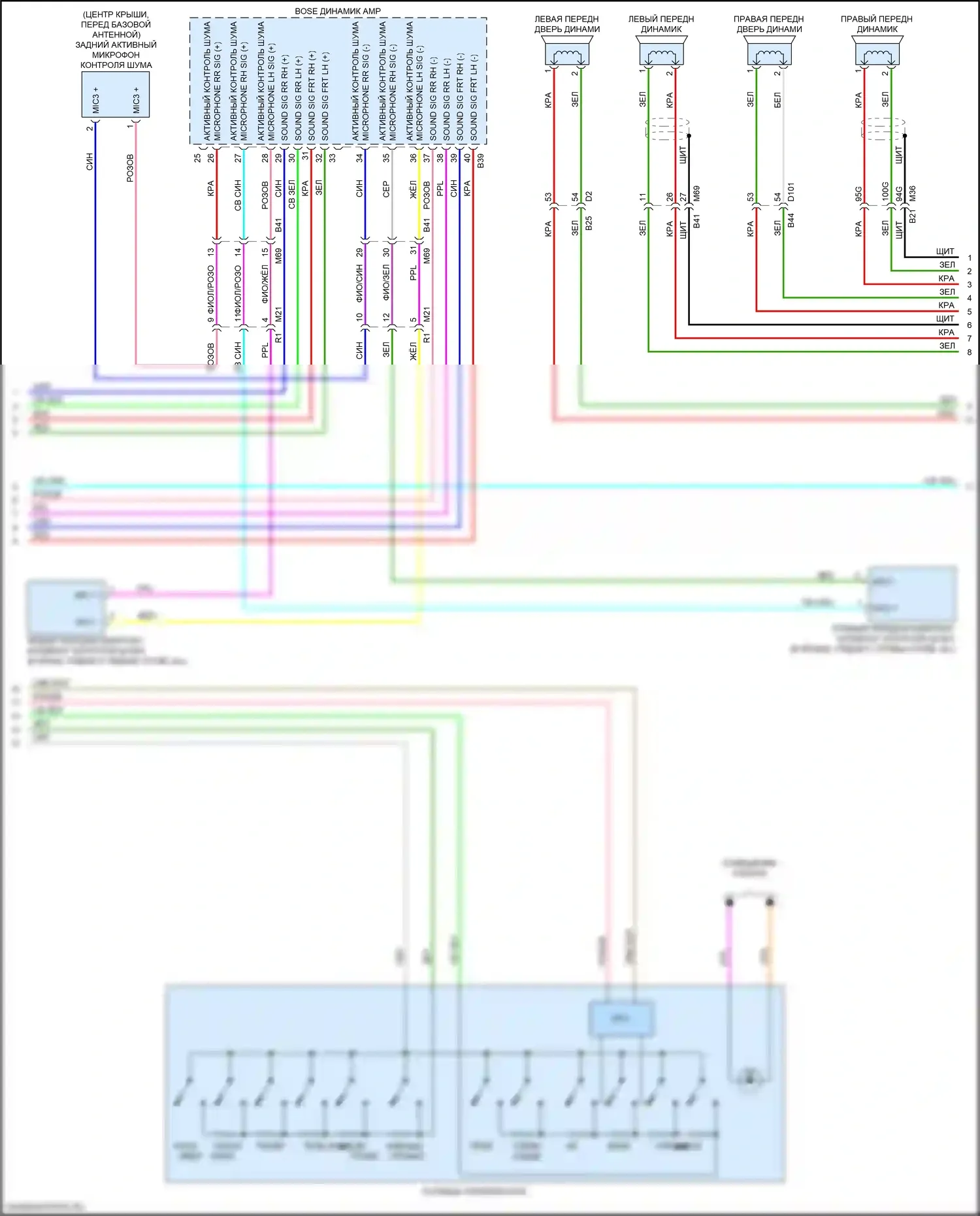 Магнитола — Электросхема магнитолы, с bose — Электросхема магнитолы, с bose (3 из 4). Nissan Qashqai III (2021-2024)