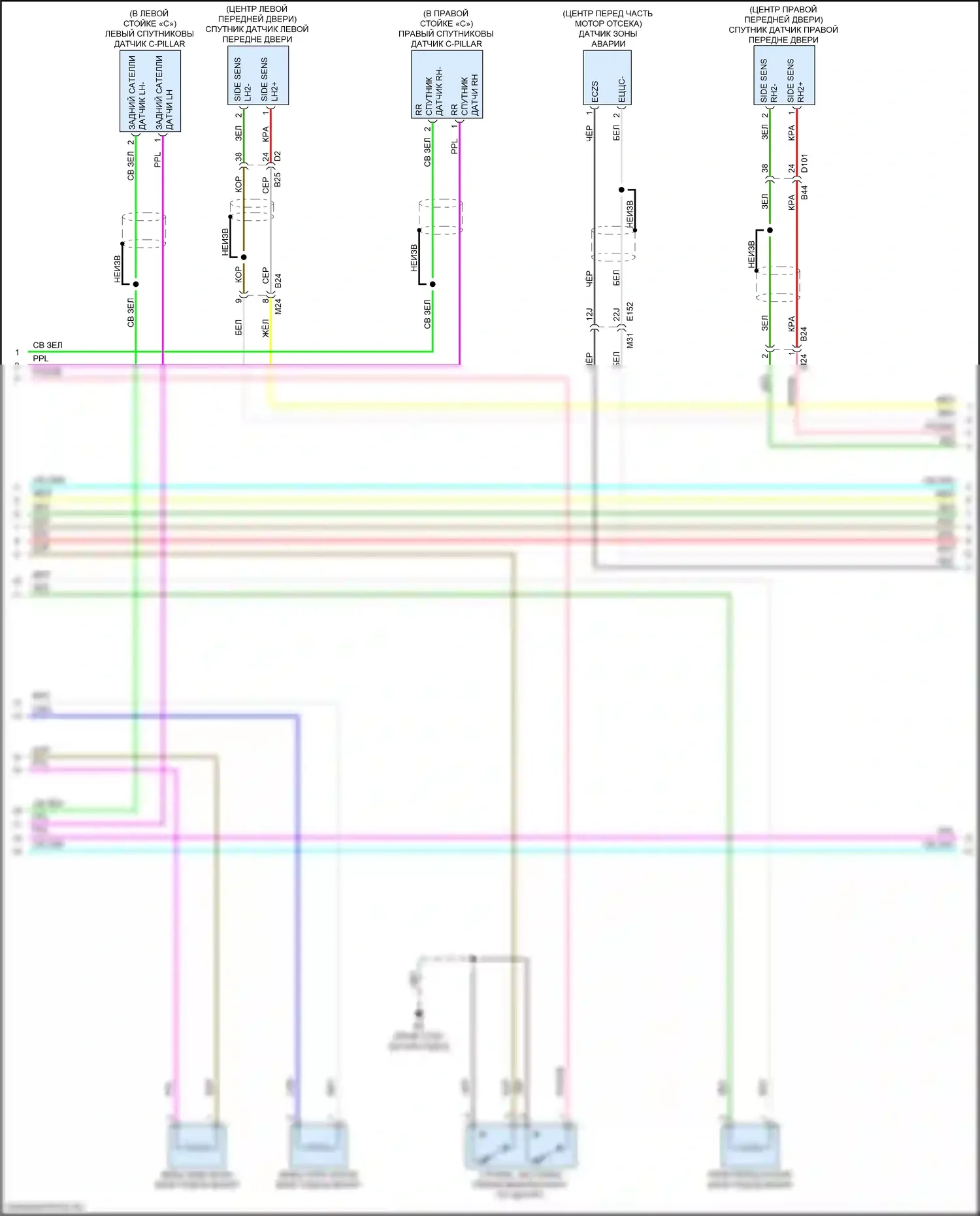 Подушки безопасности — Электросхема подушек безопасности — Электросхема подушек безопасности (2 из 4). Nissan Qashqai III (2021-2024)