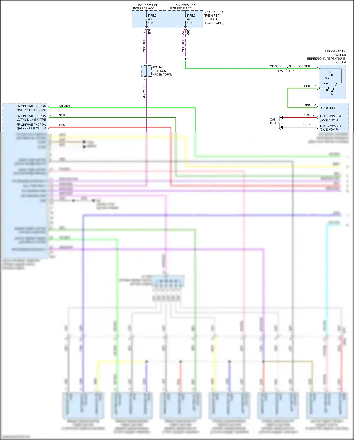 Системы помощи водителю — Электросхема гидролокатора — Электросхема гидролокатора (1 из 2). Nissan Qashqai III (2021-2024)