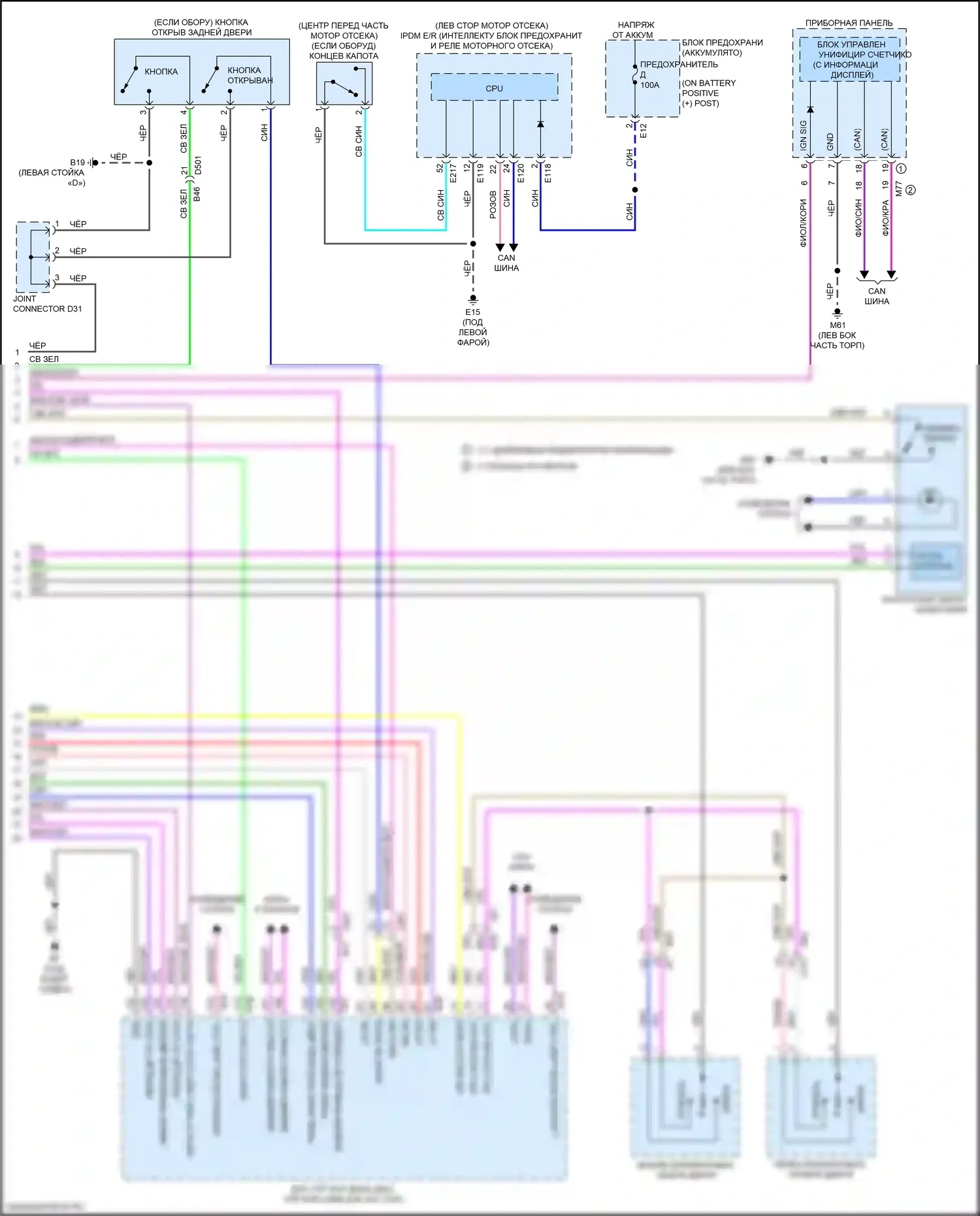 Центральный замок — Электросхема центрального замка — Электросхема центрального замка (3 из 3). Nissan Qashqai III (2021-2024)